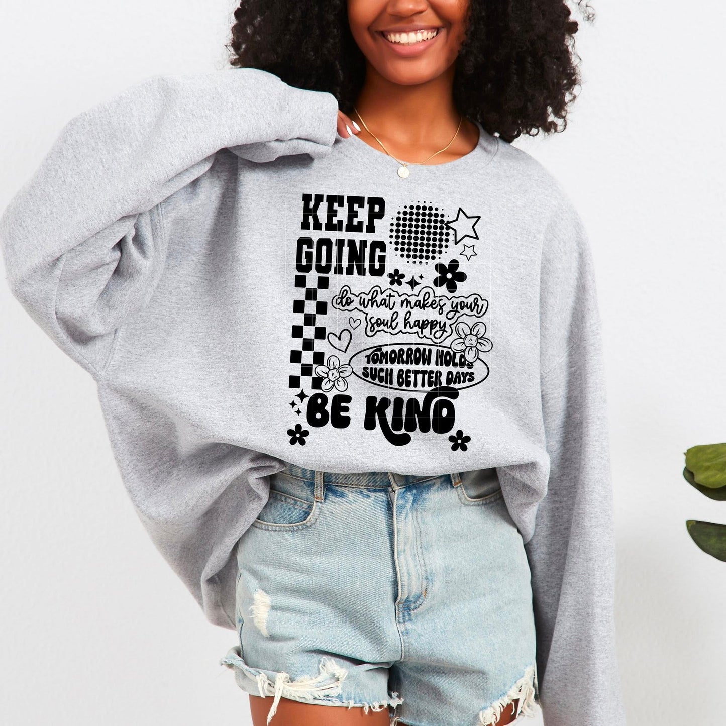 Keep Going Collage Single Color Black-Ready to Press Transfer