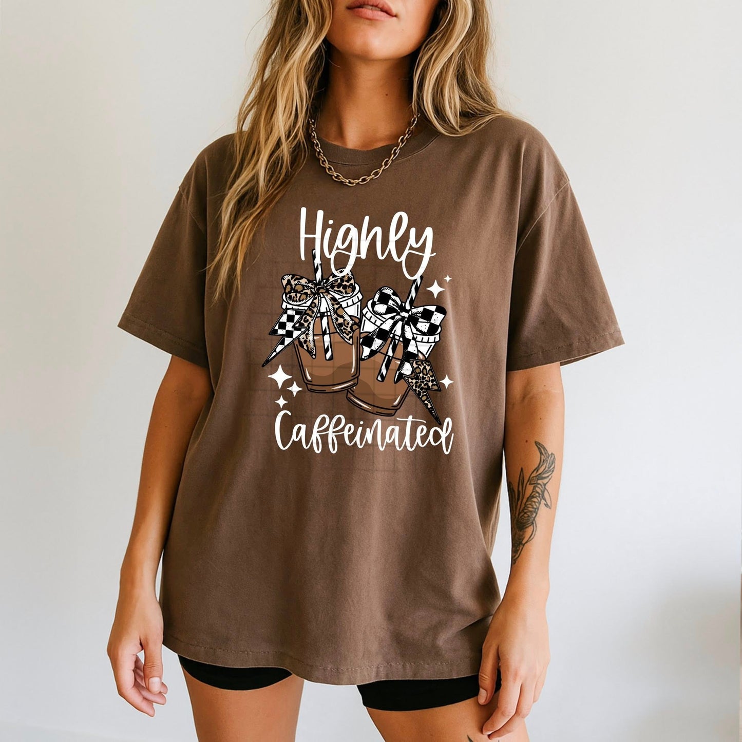 Highly Caffeinated White Words-Ready to Press Transfer