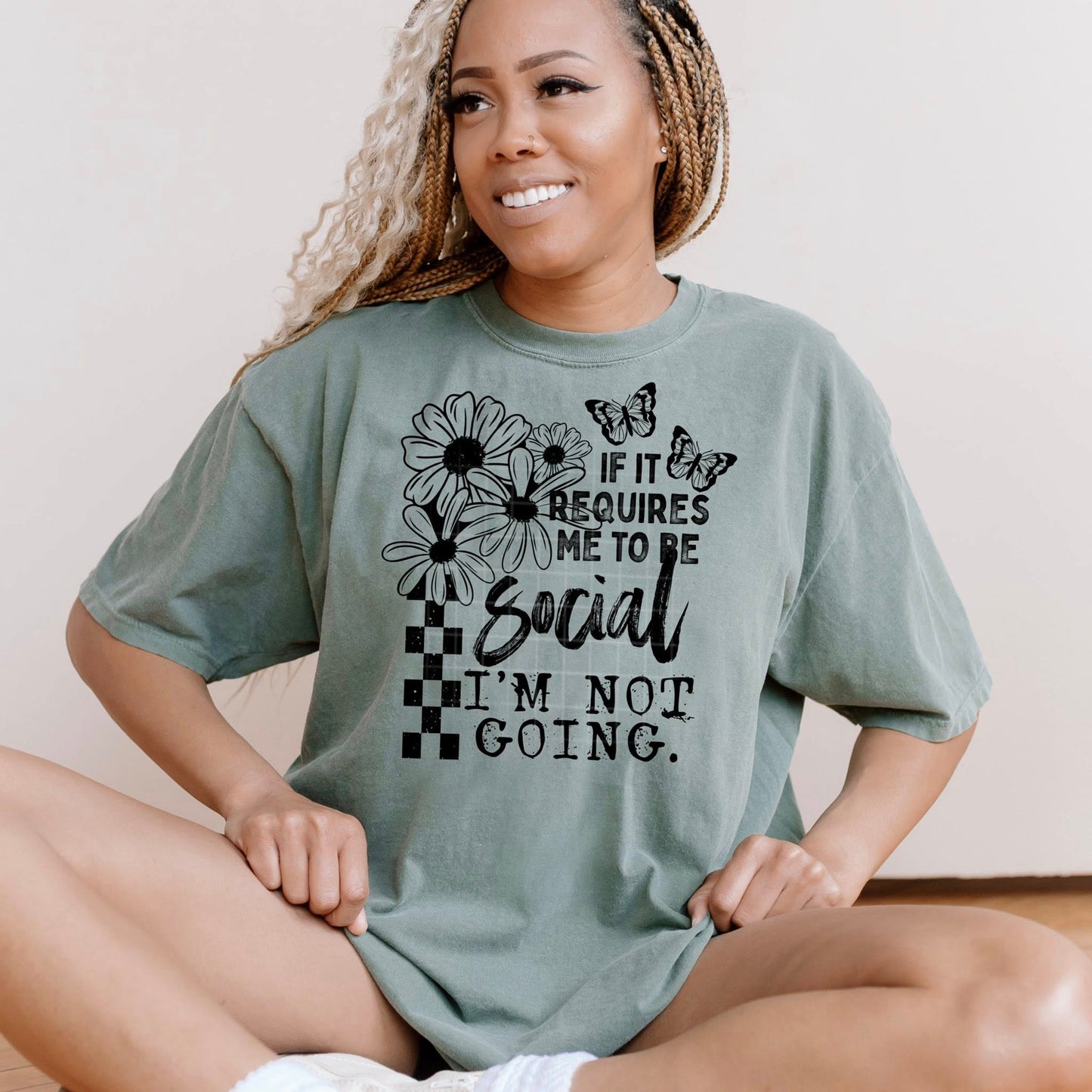 I'm Not Going Single Color Black-Ready to Press Transfer