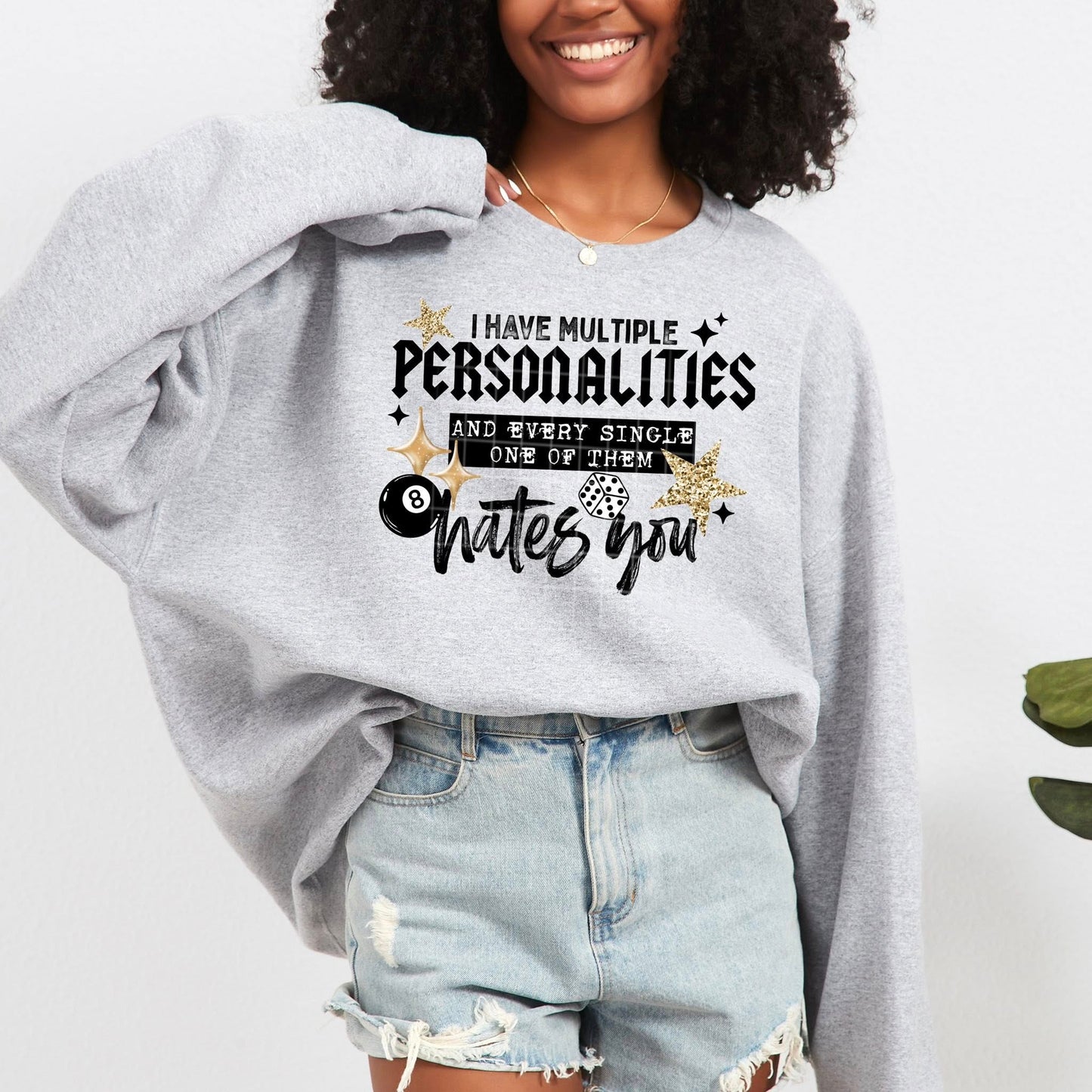 Multiple Personalities Black Words-Ready to Press Transfer