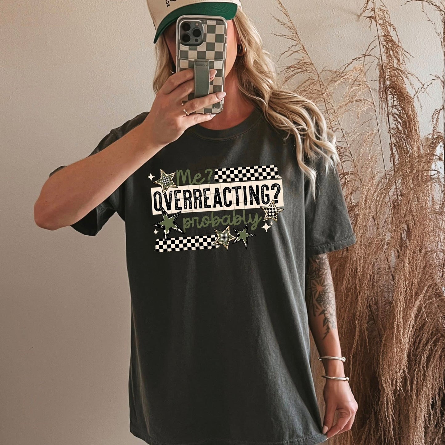 Me Overreacting Probably Green Letters-Ready to Press Transfer