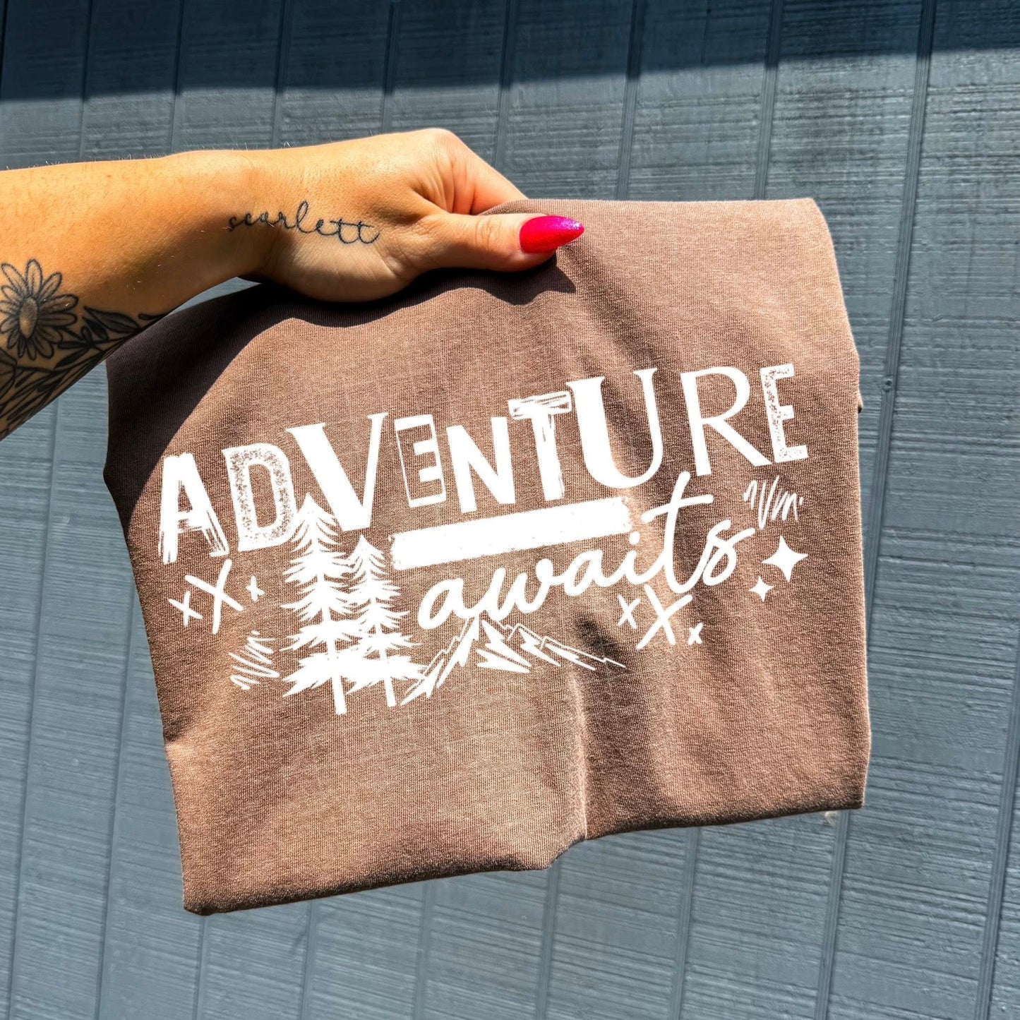 Adventure Awaits White-Ready to Press Transfer