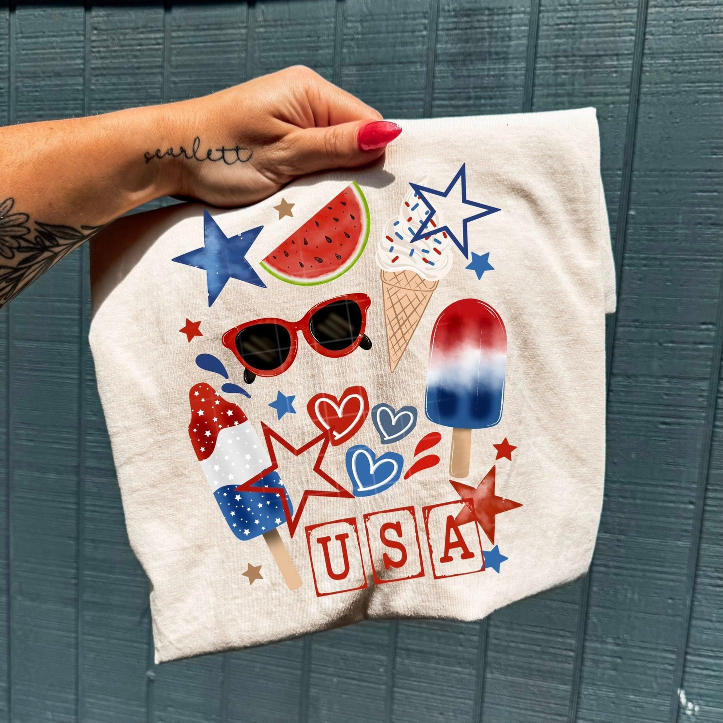 USA Ice Cream Collage-Ready to Press Transfer