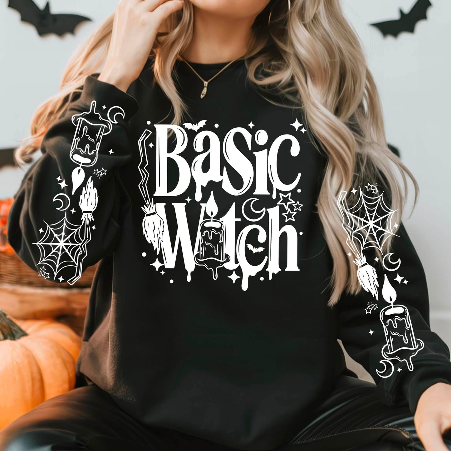 Basic Witch Single Color White-Ready to Press Transfer