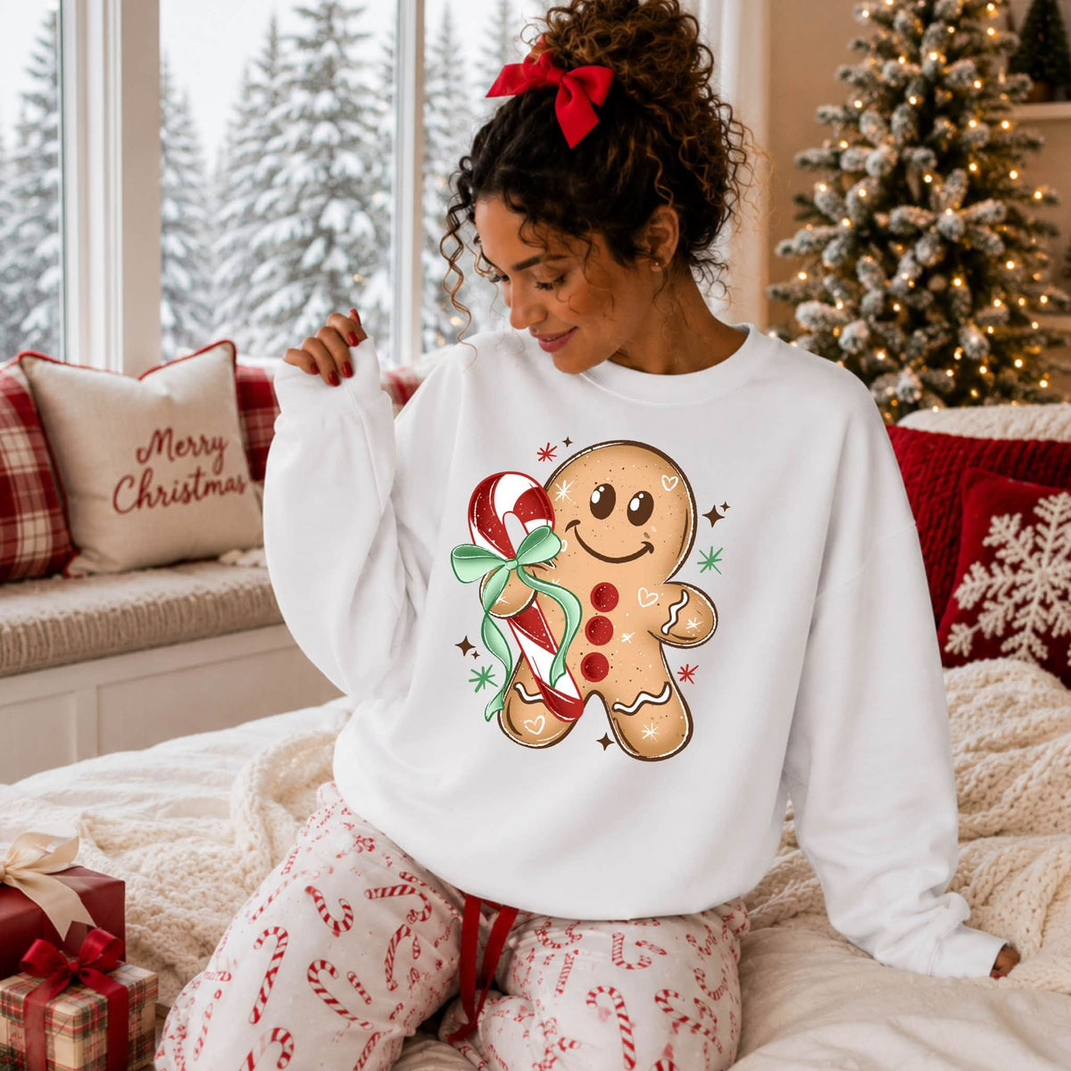 Gingerbread Candy Cane-Ready to Press Transfer