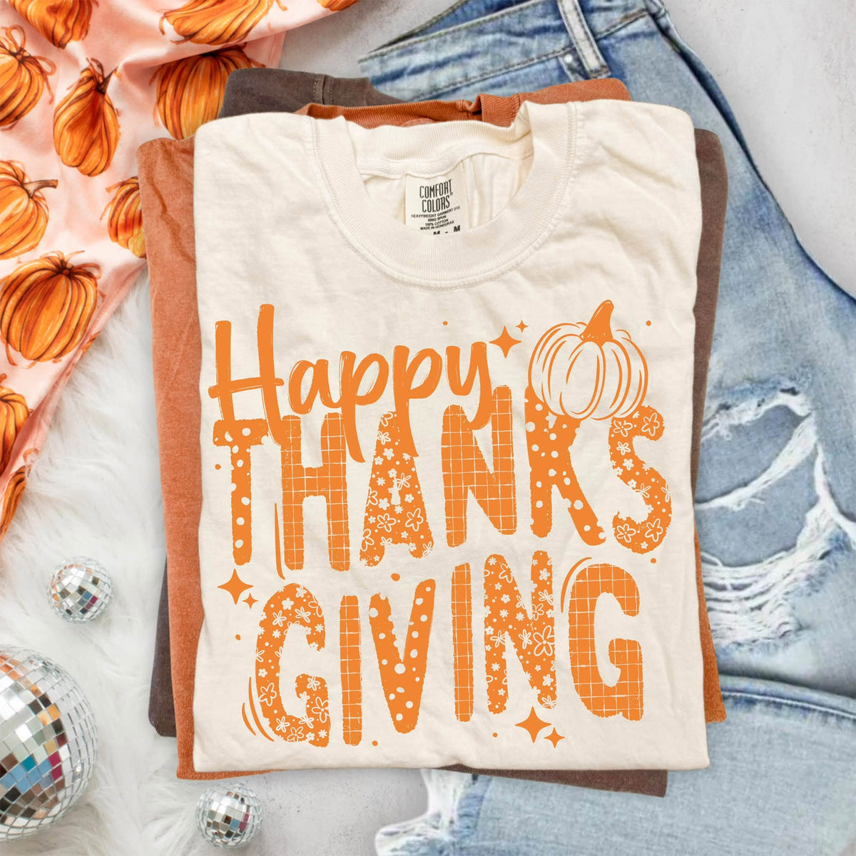 Happy Thanksgiving Orange-Ready to Press Transfer