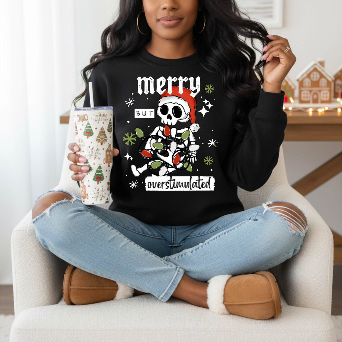 Merry Overstimulated White-Ready to Press Transfer