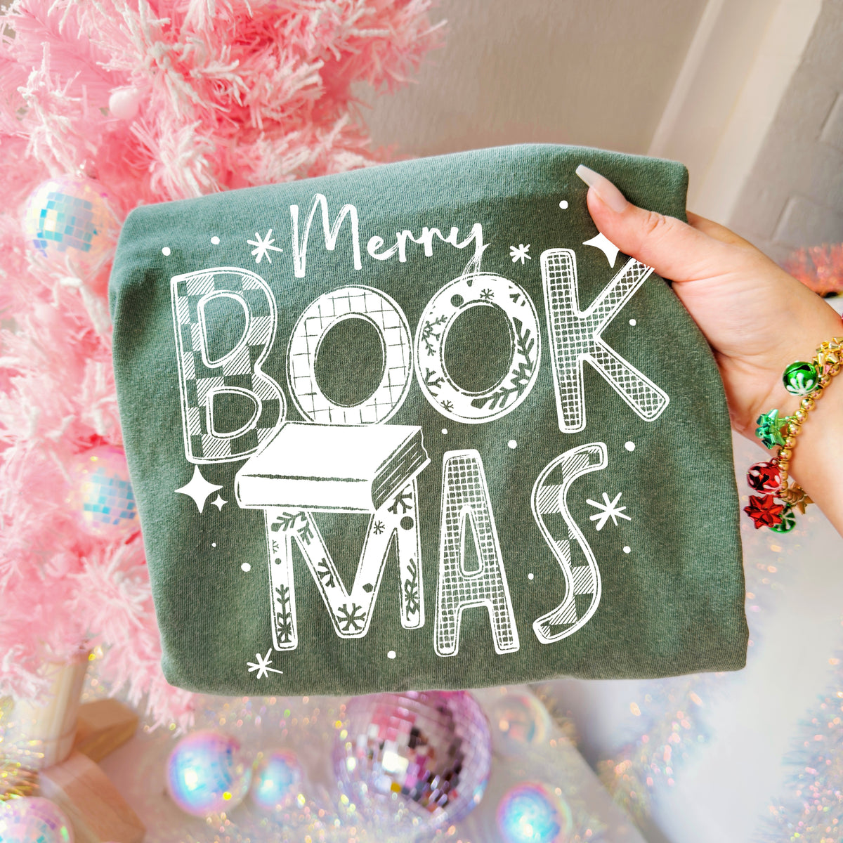 Merry Bookmas White-Ready to Press Transfer