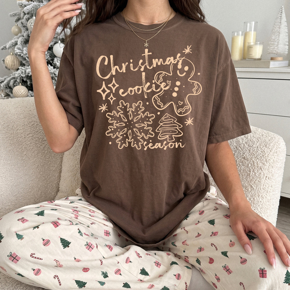 Christmas Cookie Season Cream-Ready to Press Transfer