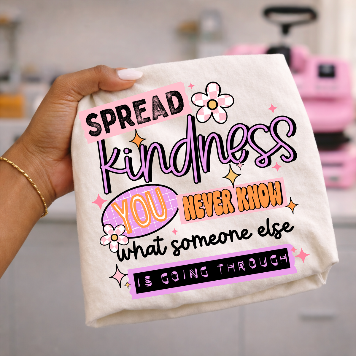 Spead Kindness black-Ready to Press Transfer