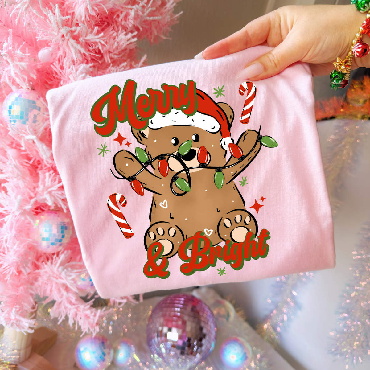 Merry and Bright Bear-Ready to Press Transfer