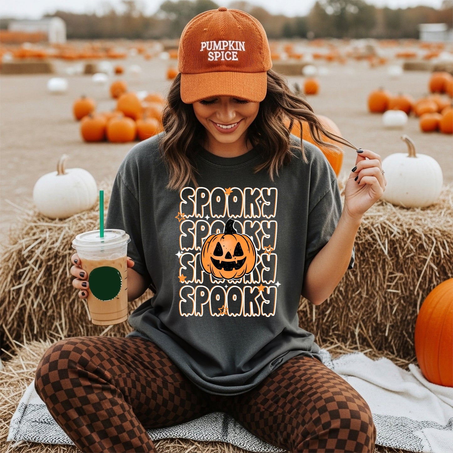 Triple Spooky Pumpkin White-Ready to Press Transfer