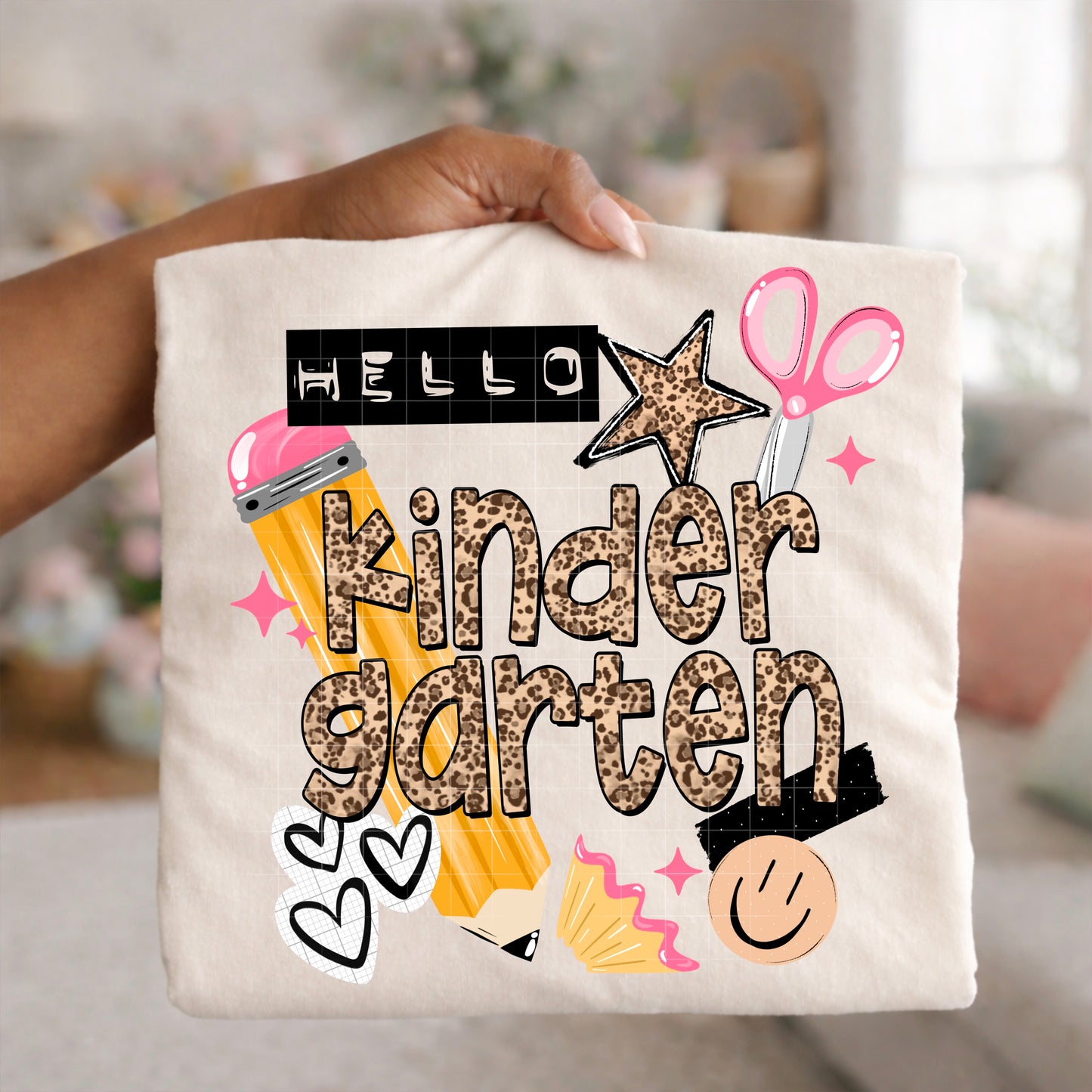A Hello Kindergarten-Ready to Press Transfer