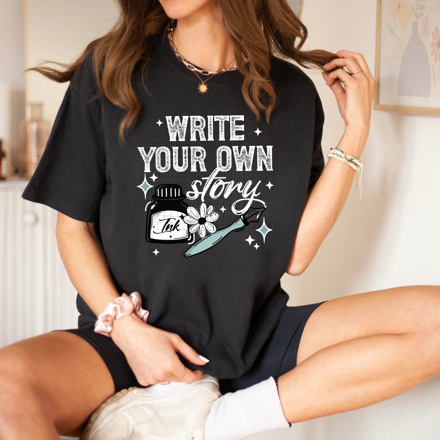Write your Own Story White-Ready to Press Transfer