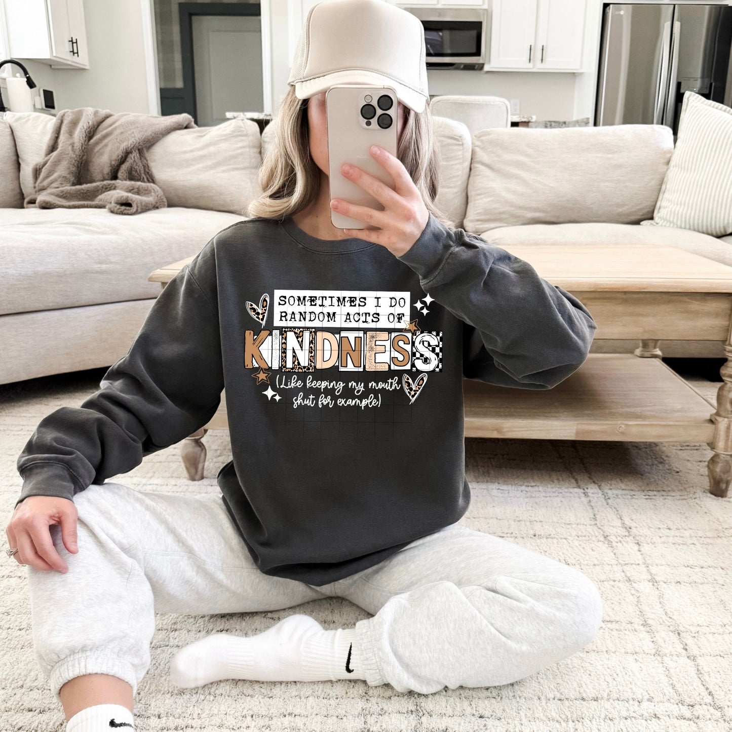 Random Acts of Kindness White-Ready to Press Transfer