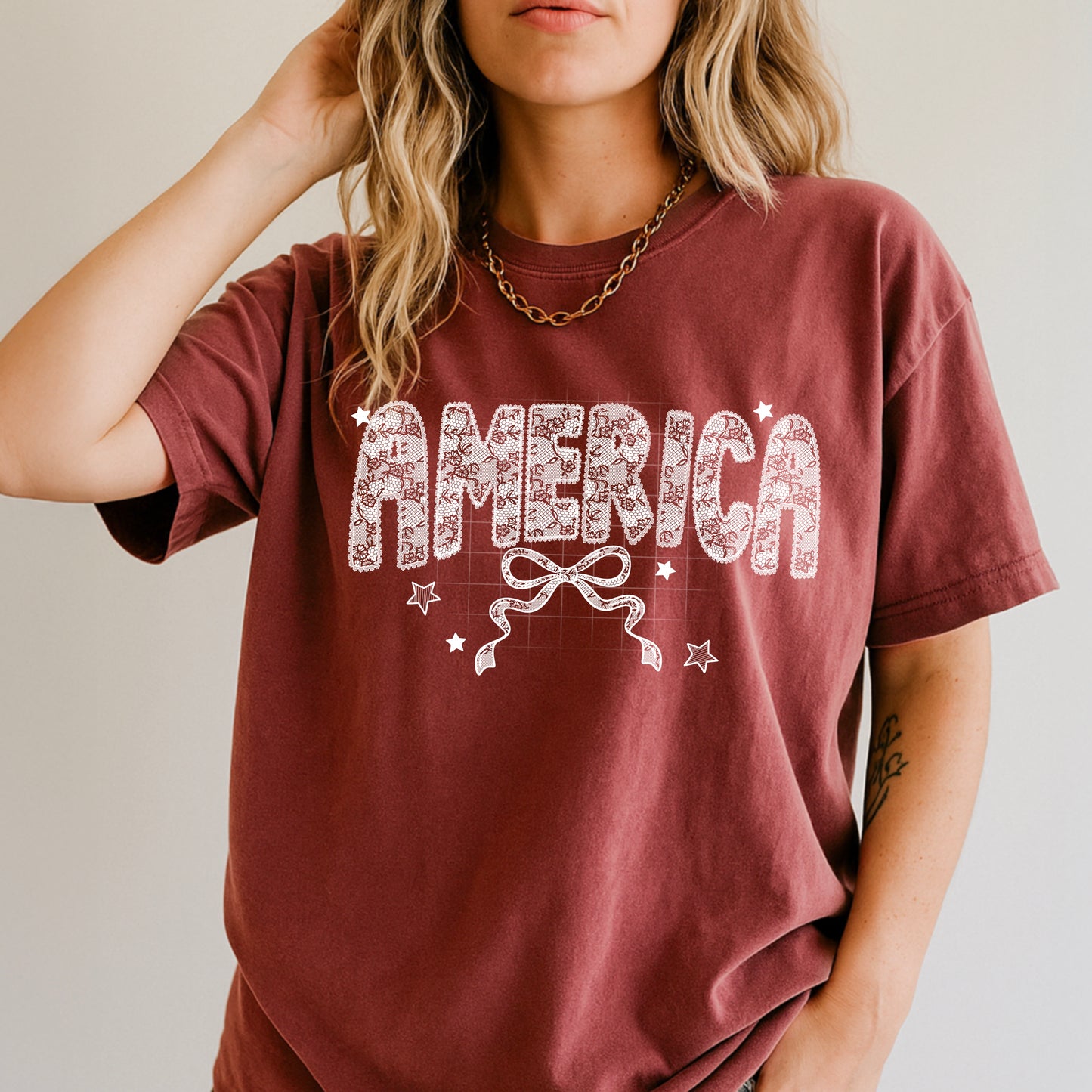 America White Lace-Ready to Press Transfer
