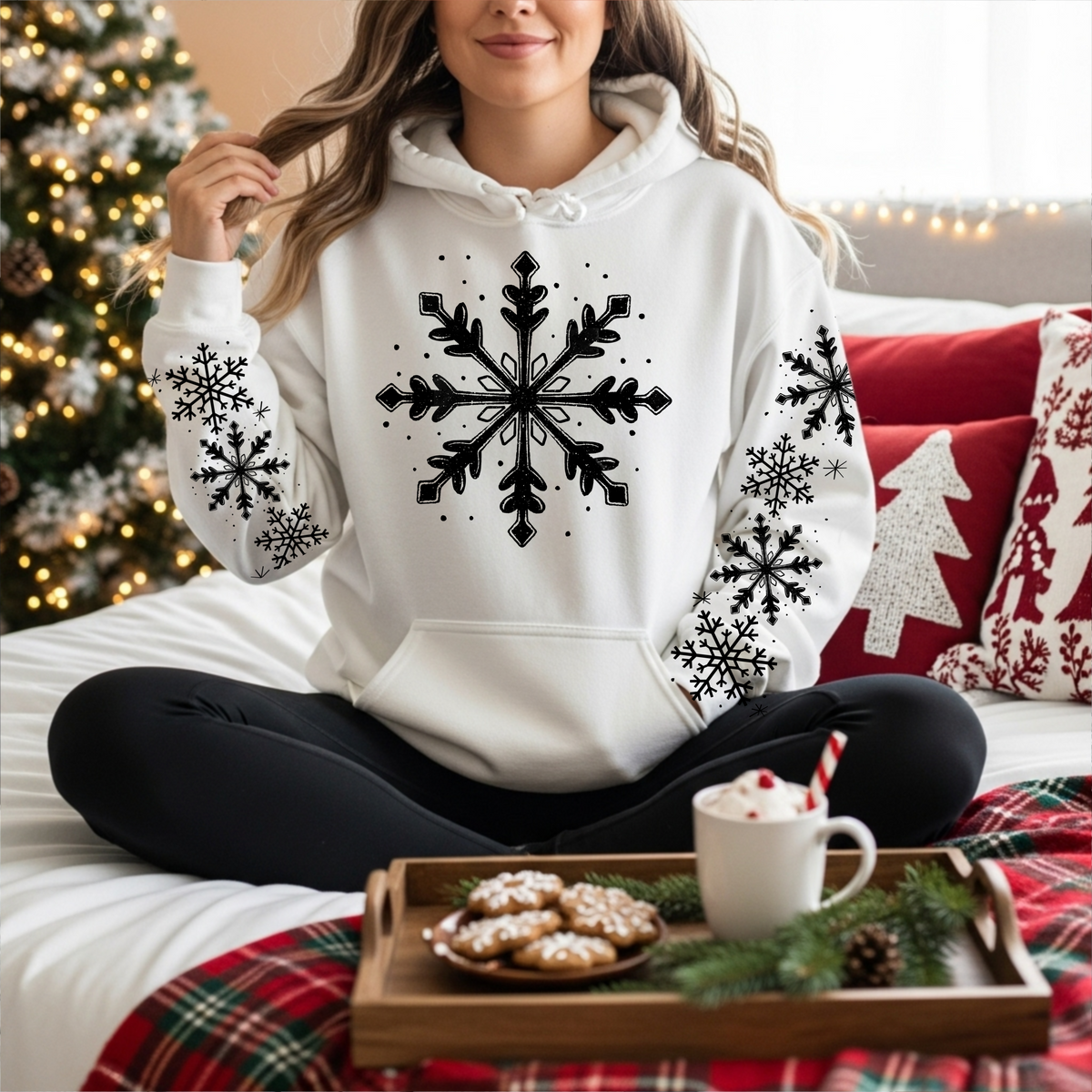 Snowflake Black-Ready to Press Transfer