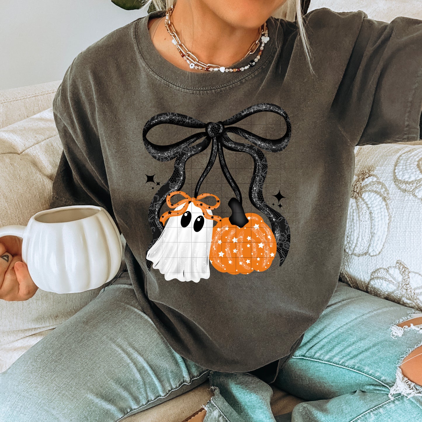 Ghostie Pumpkin Cherries-Ready to Press Transfer