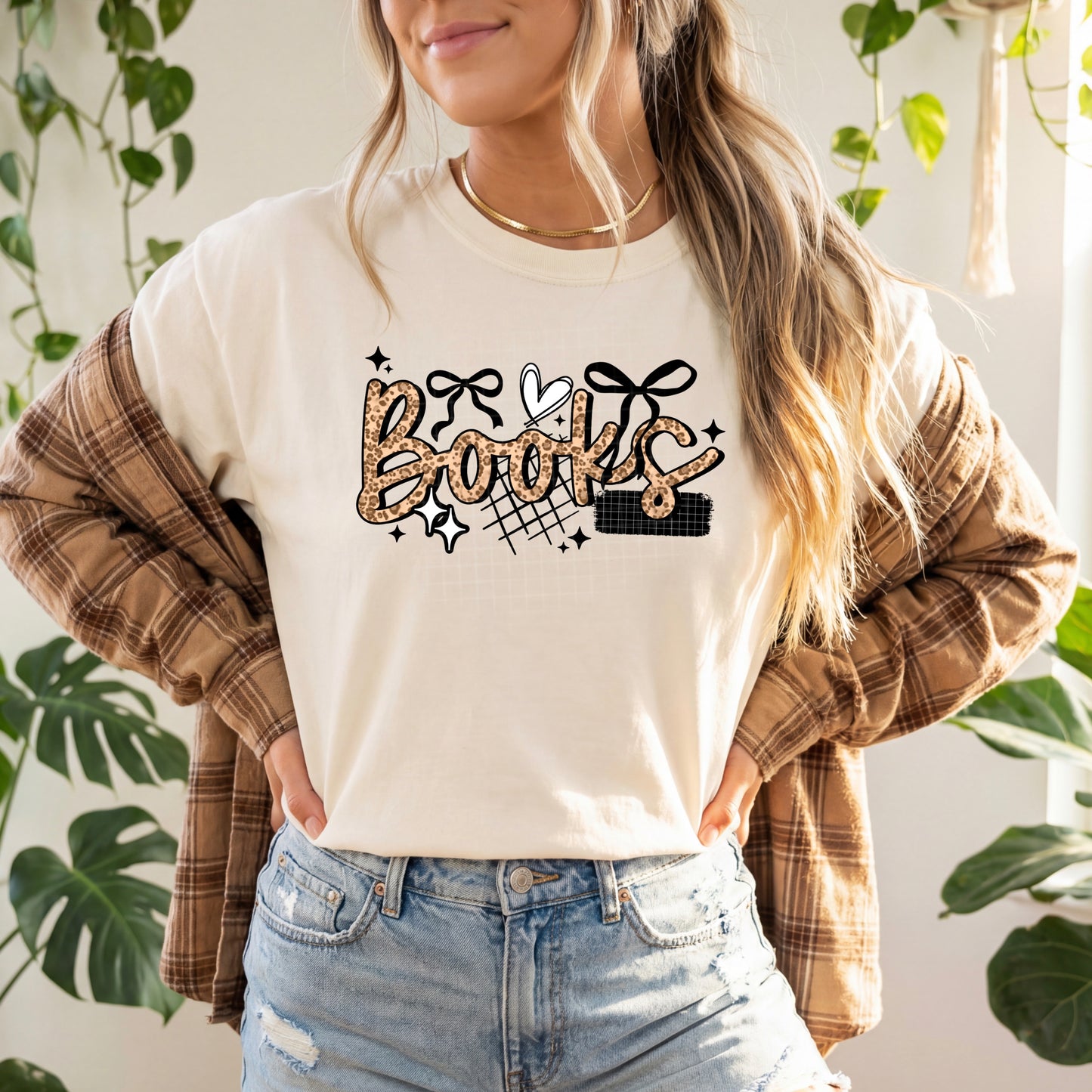 Books Leopard Cursive Black-Ready to Press Transfer