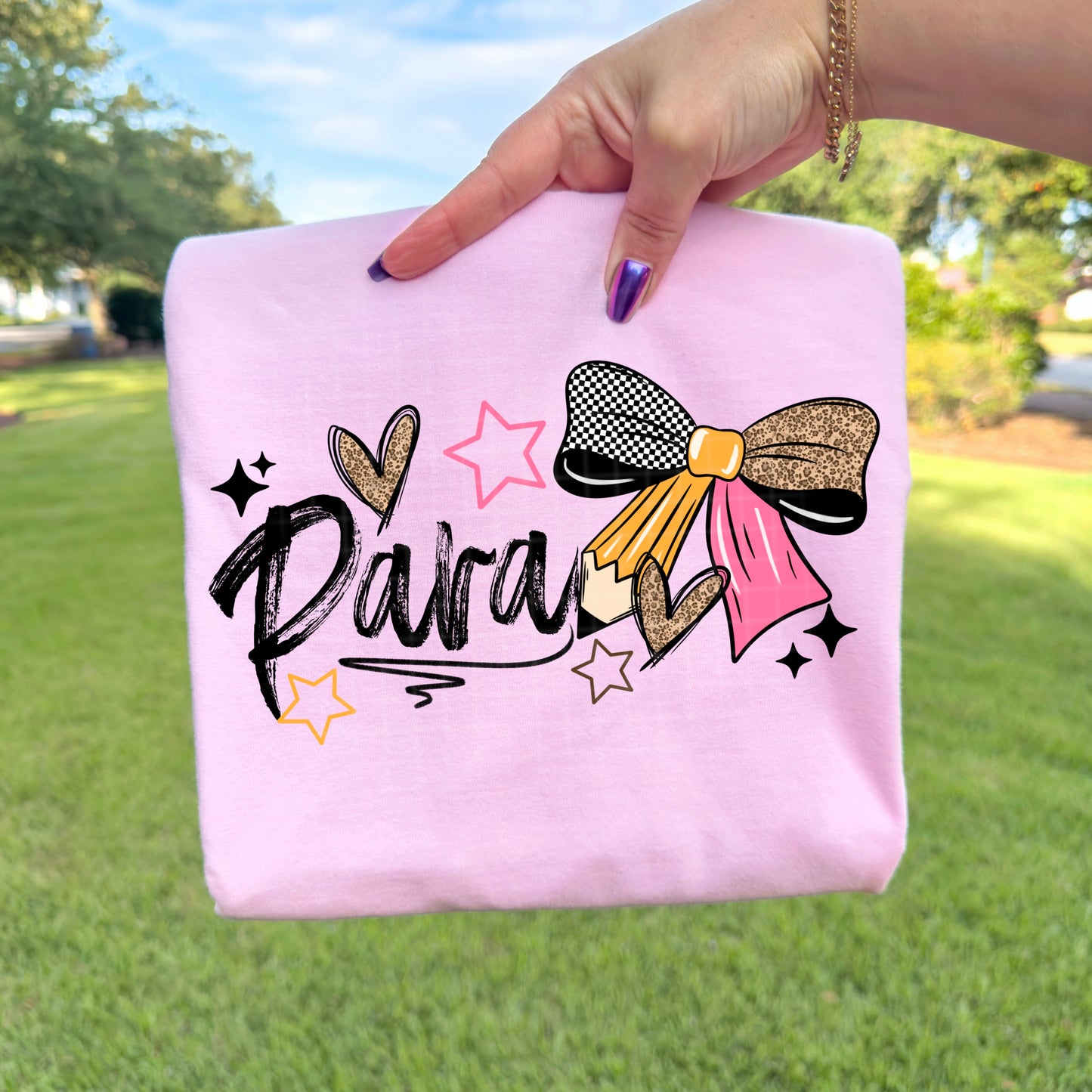 Para Pencil Bow-Ready to Press Transfer
