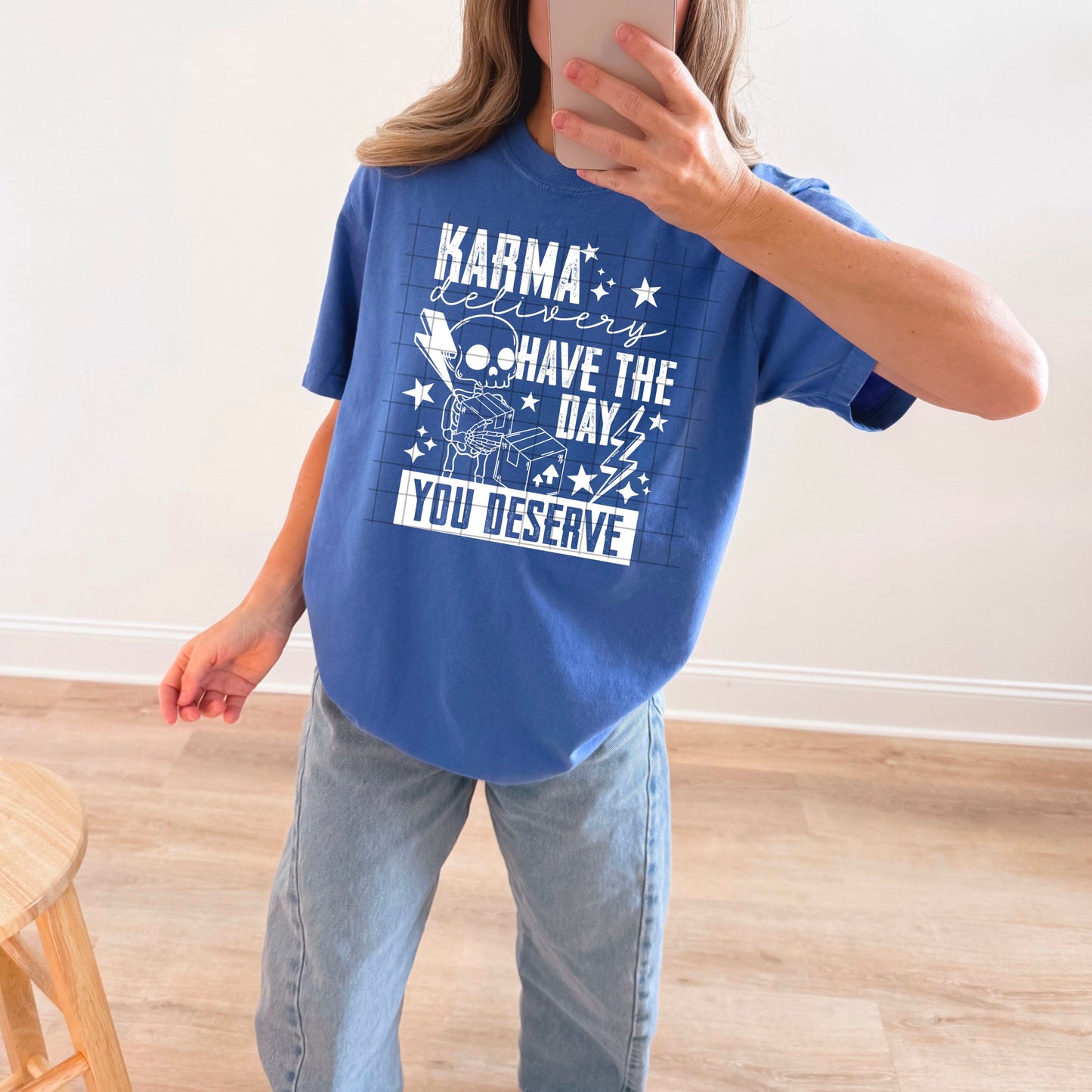 Karma Delivery Single Color White-Ready to Press Transfer