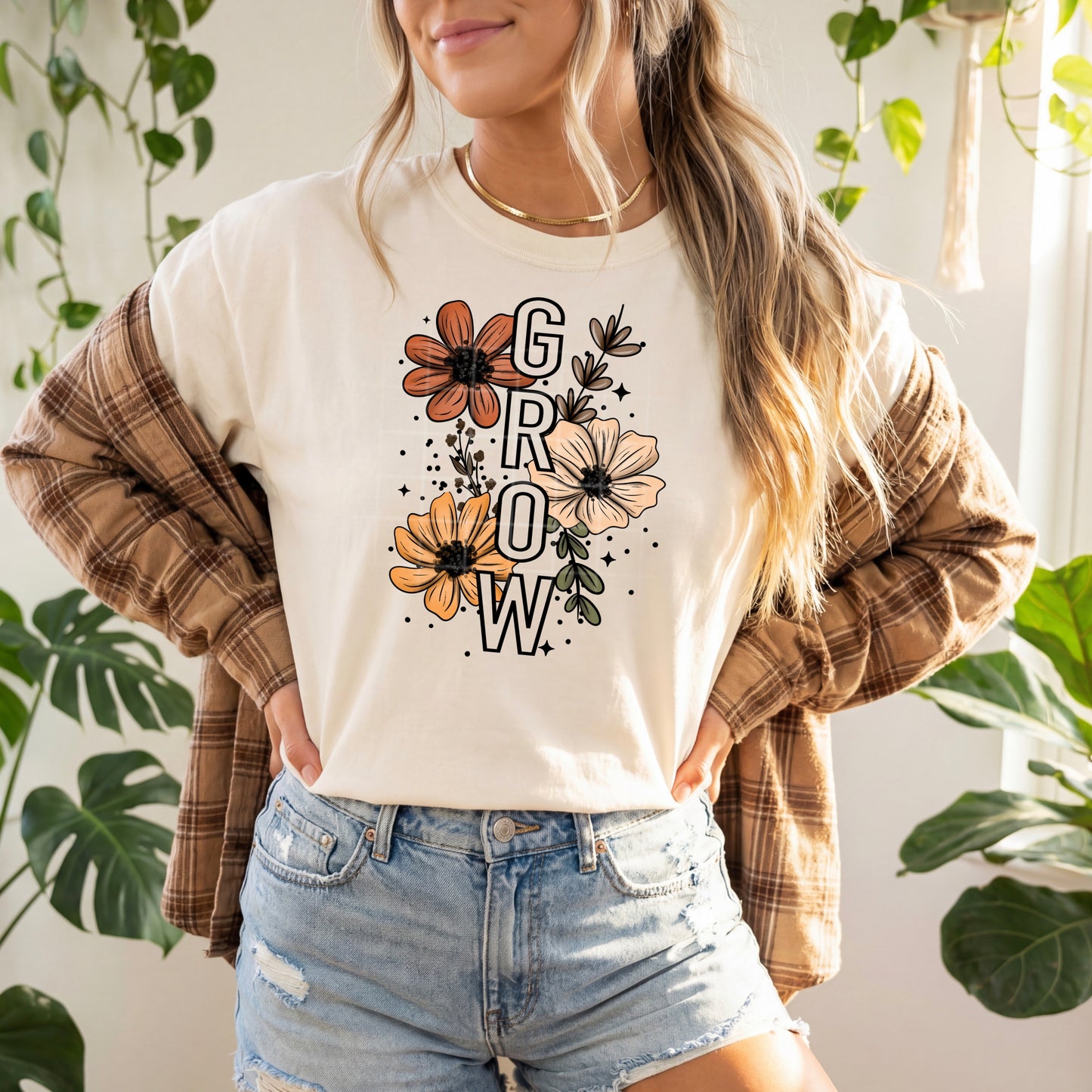 Grow Vertical Florals-Ready to Press Transfer