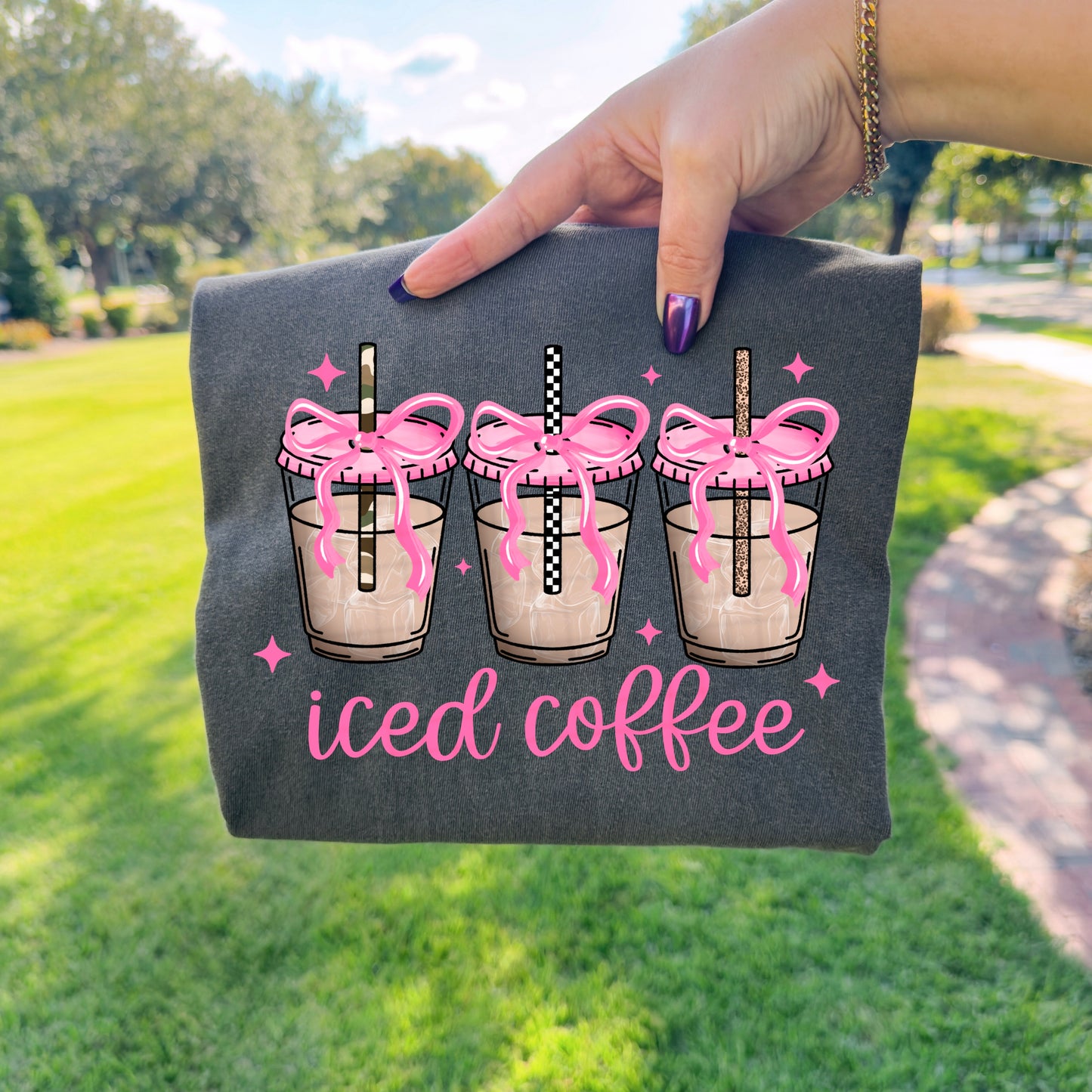 Iced Coffees and Bows-Ready to Press Transfer