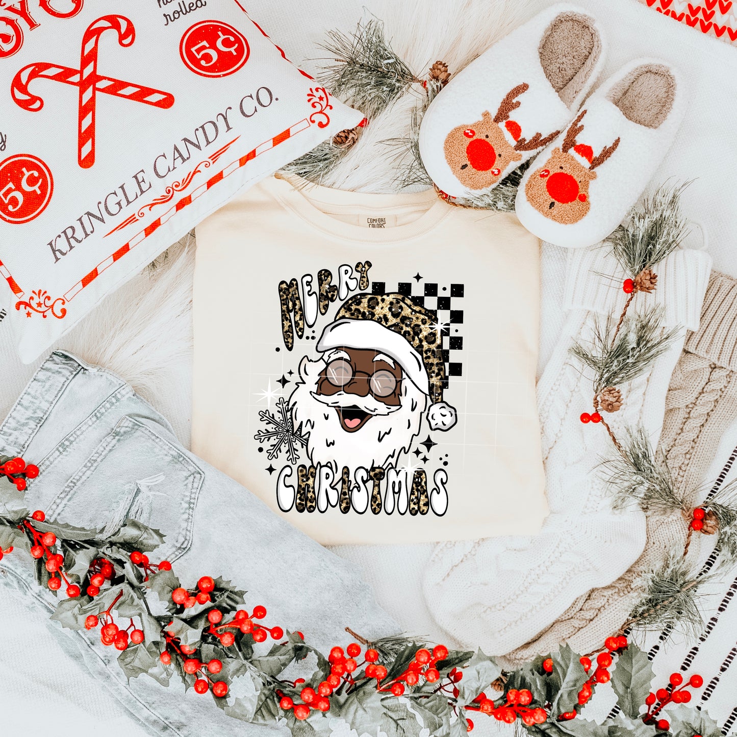 Merry Christmas Santa Darker SkiN-Ready to Press Transfer