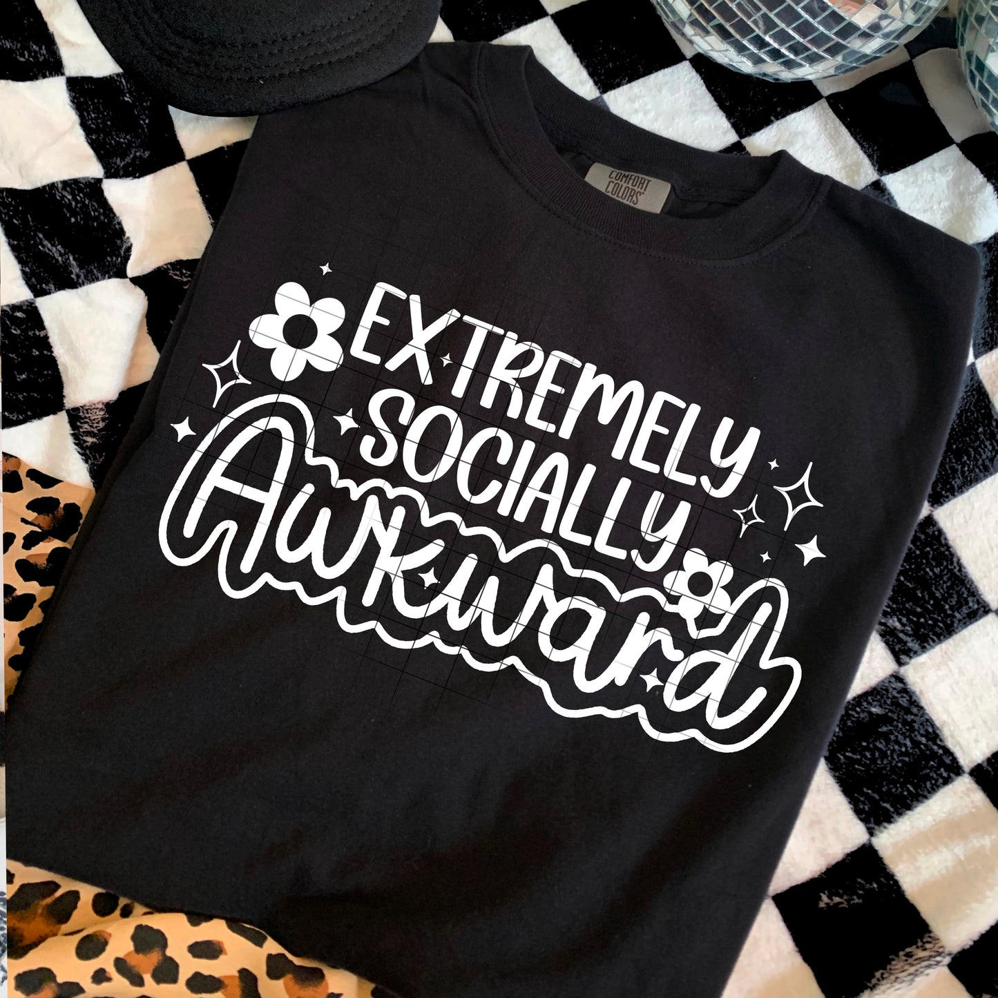 Extremely Socially Awkward Single Color White-Ready to Press Transfer