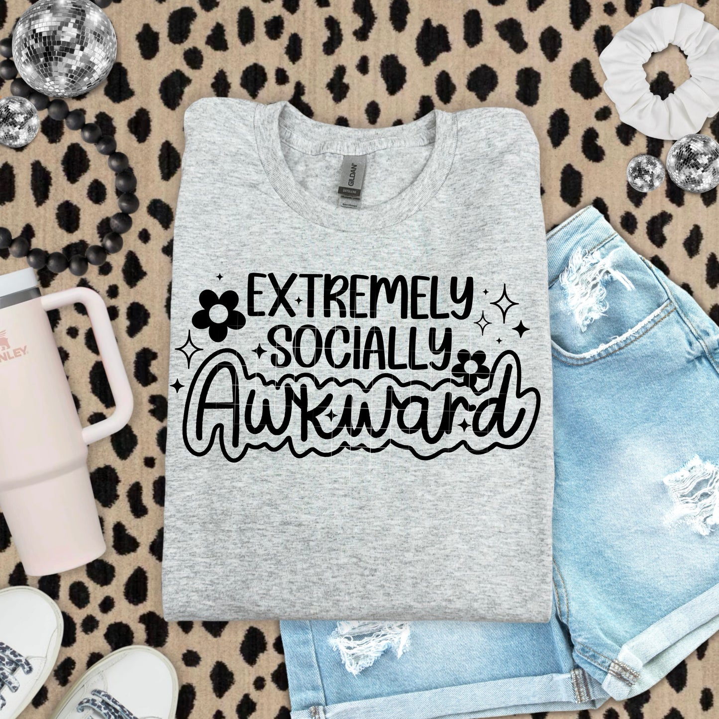 Extremely Socially Awkward Single Color Black-Ready to Press Transfer