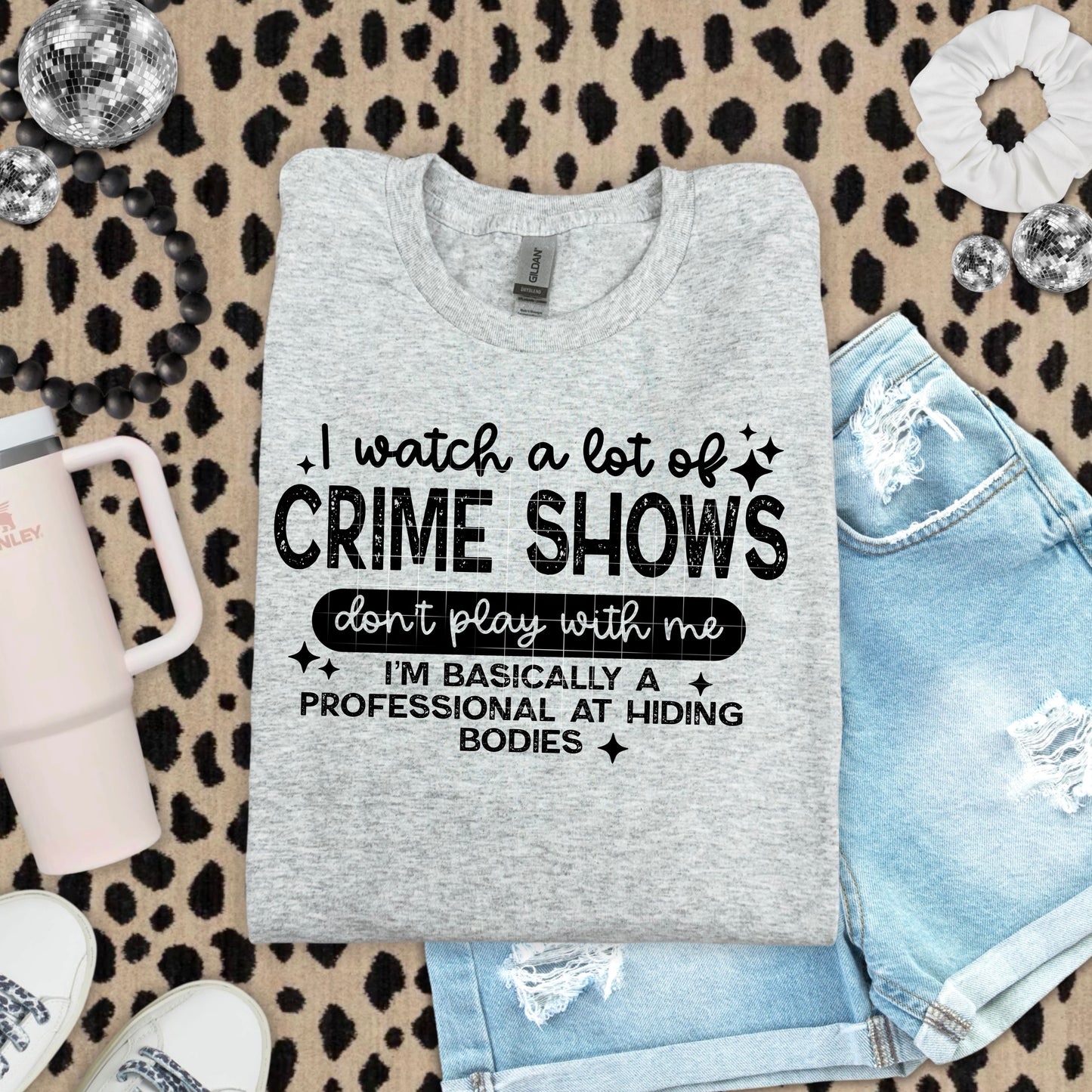 Crime Shows Single Color Black-Ready to Press Transfer