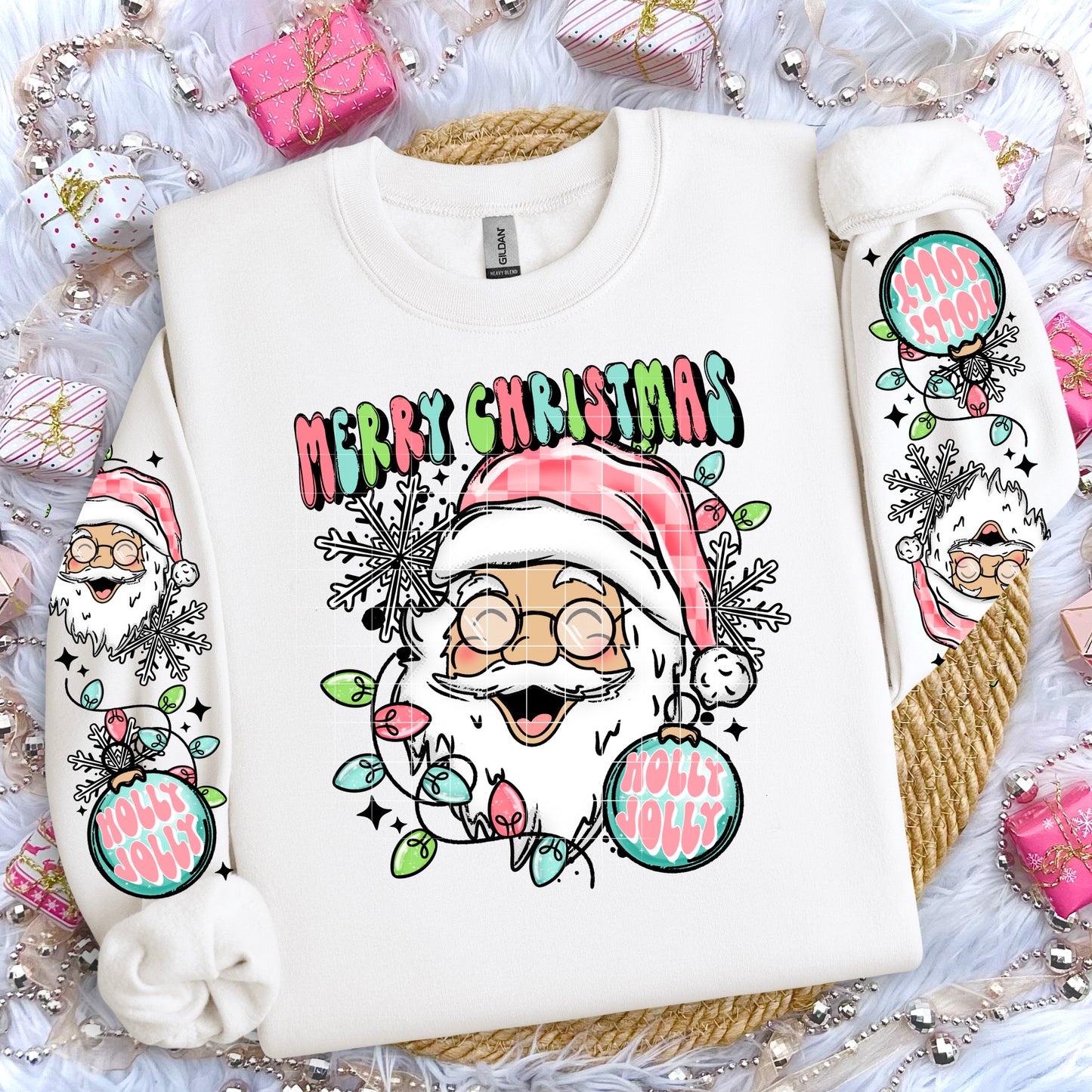 Merry Christmas Santa light skin tone-Ready to Press Transfer