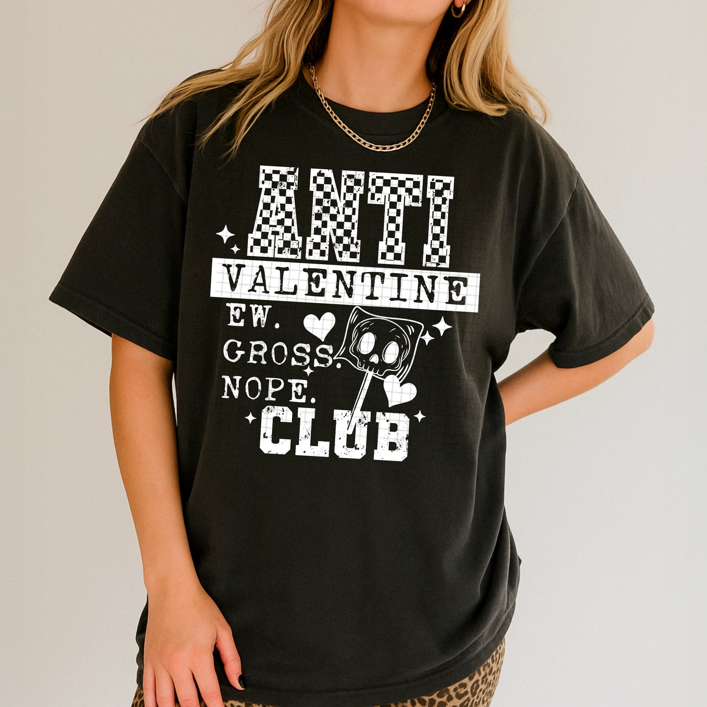 Anti Valentine Club Single Color White-Ready to Press Transfer