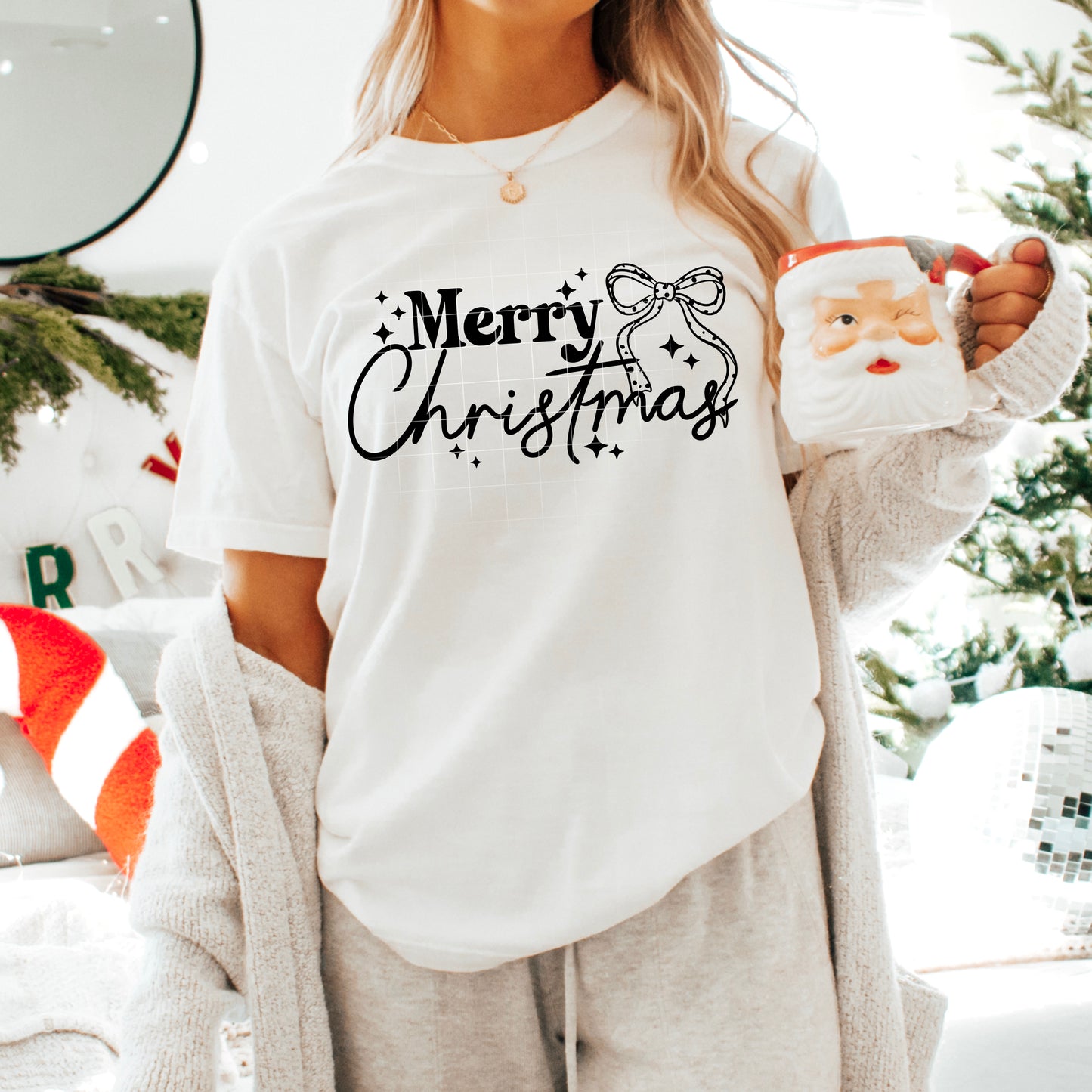 Merry Christmas Single Color Black-Ready to Press Transfer
