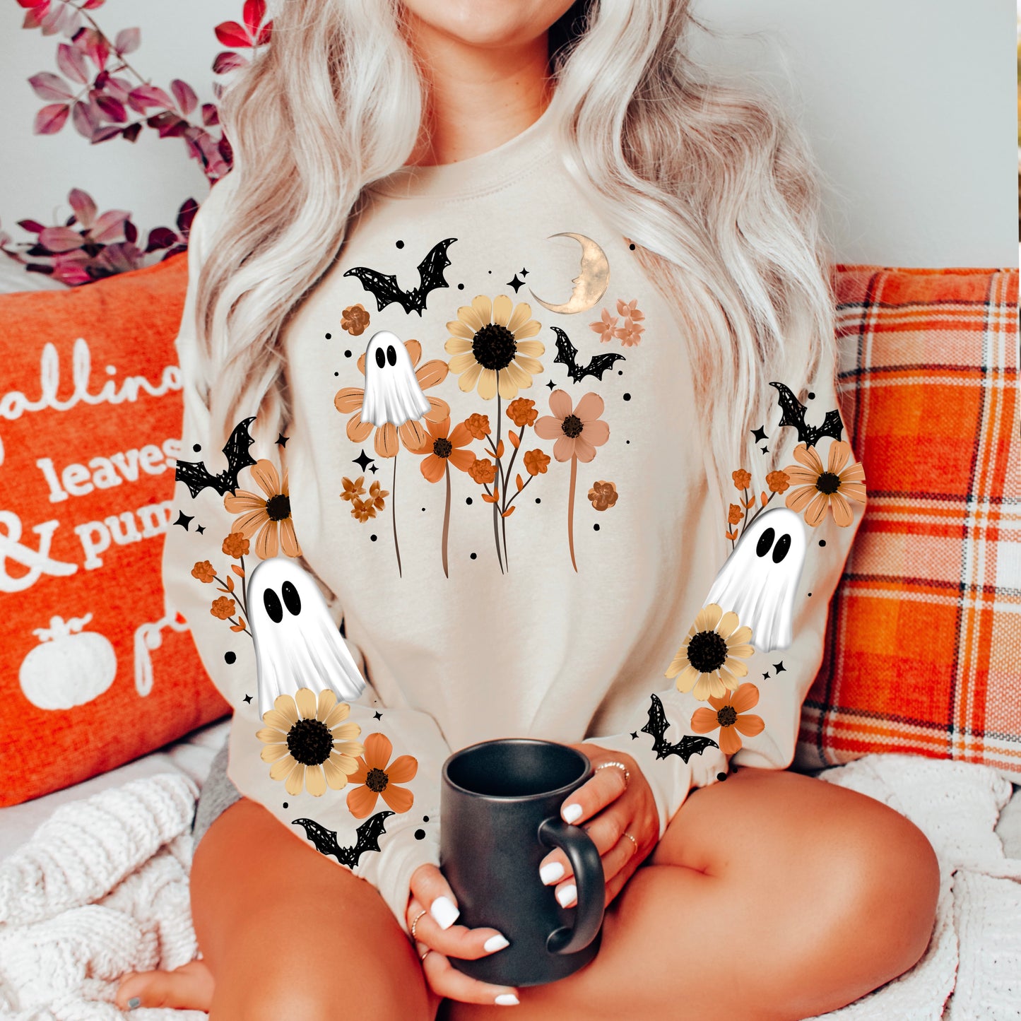 Floral Ghostie-Ready to Press Transfer