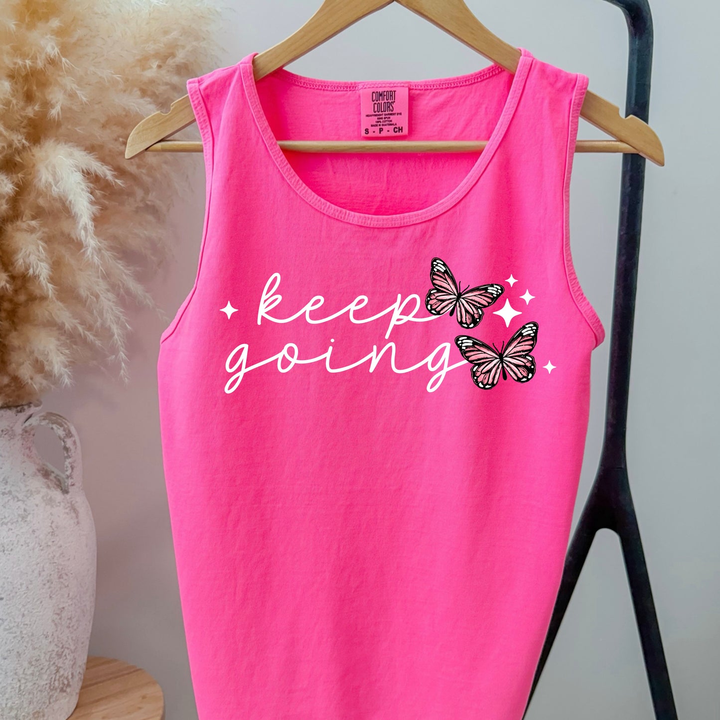 Keep Going Butterfly White-Ready to Press Transfer