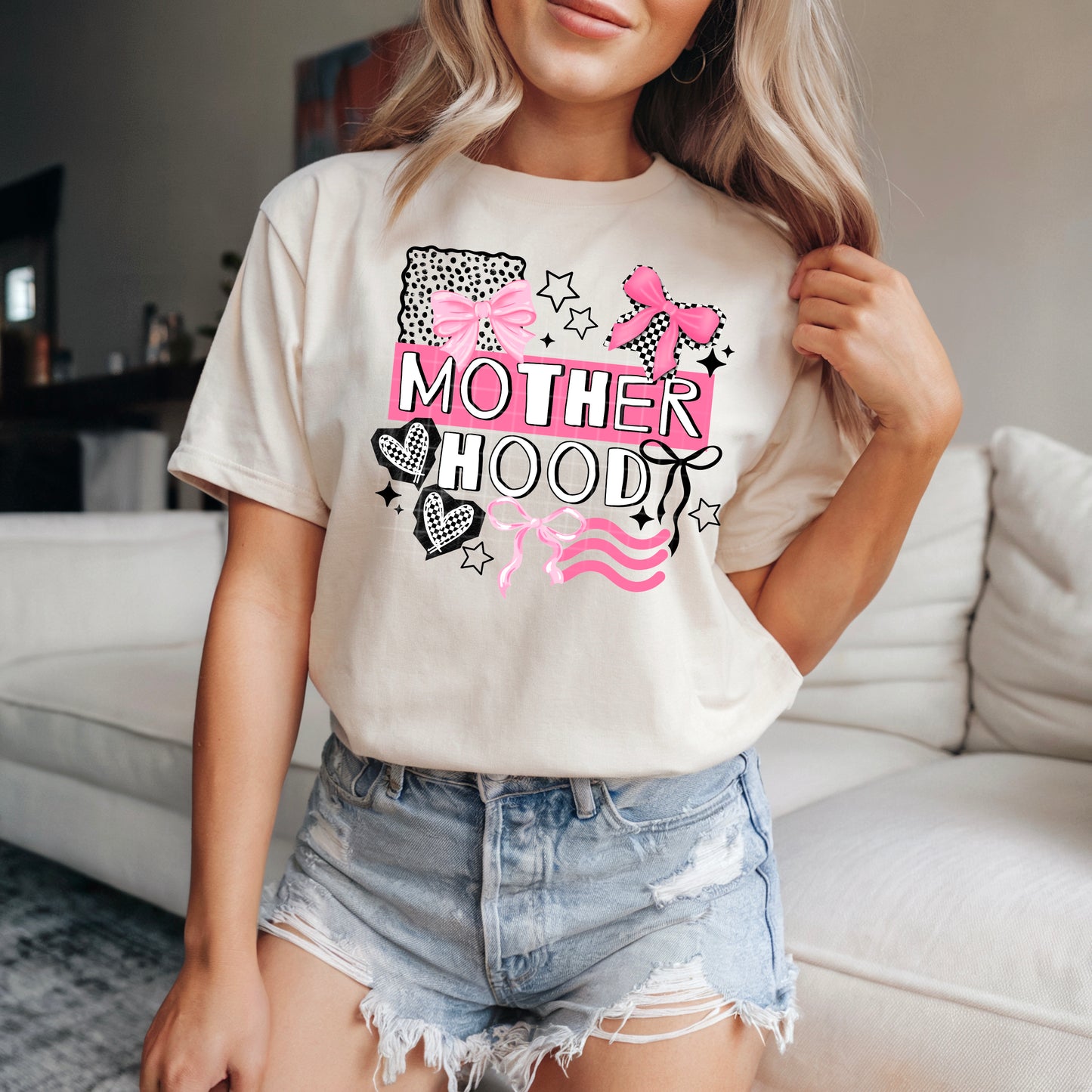 Motherhood Pink (Black Accents)-Ready to Press Transfer