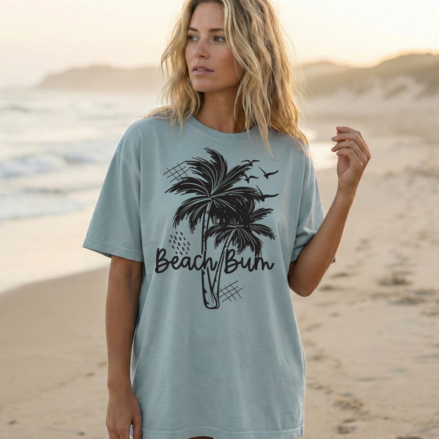Beach Bum Single Color Dark Gray-Ready to Press Transfer
