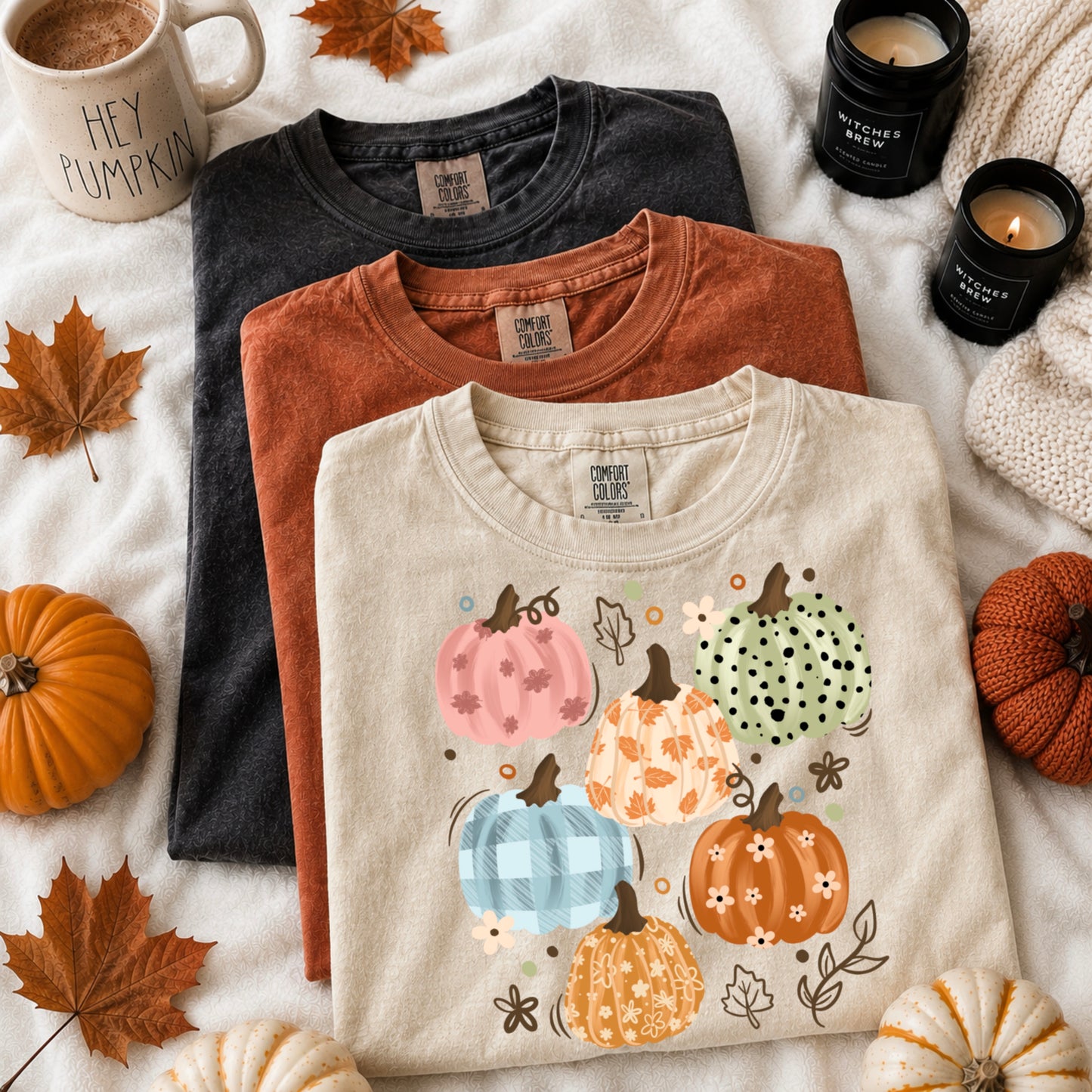 Fall Pumpkins Collage-Ready to Press Transfer