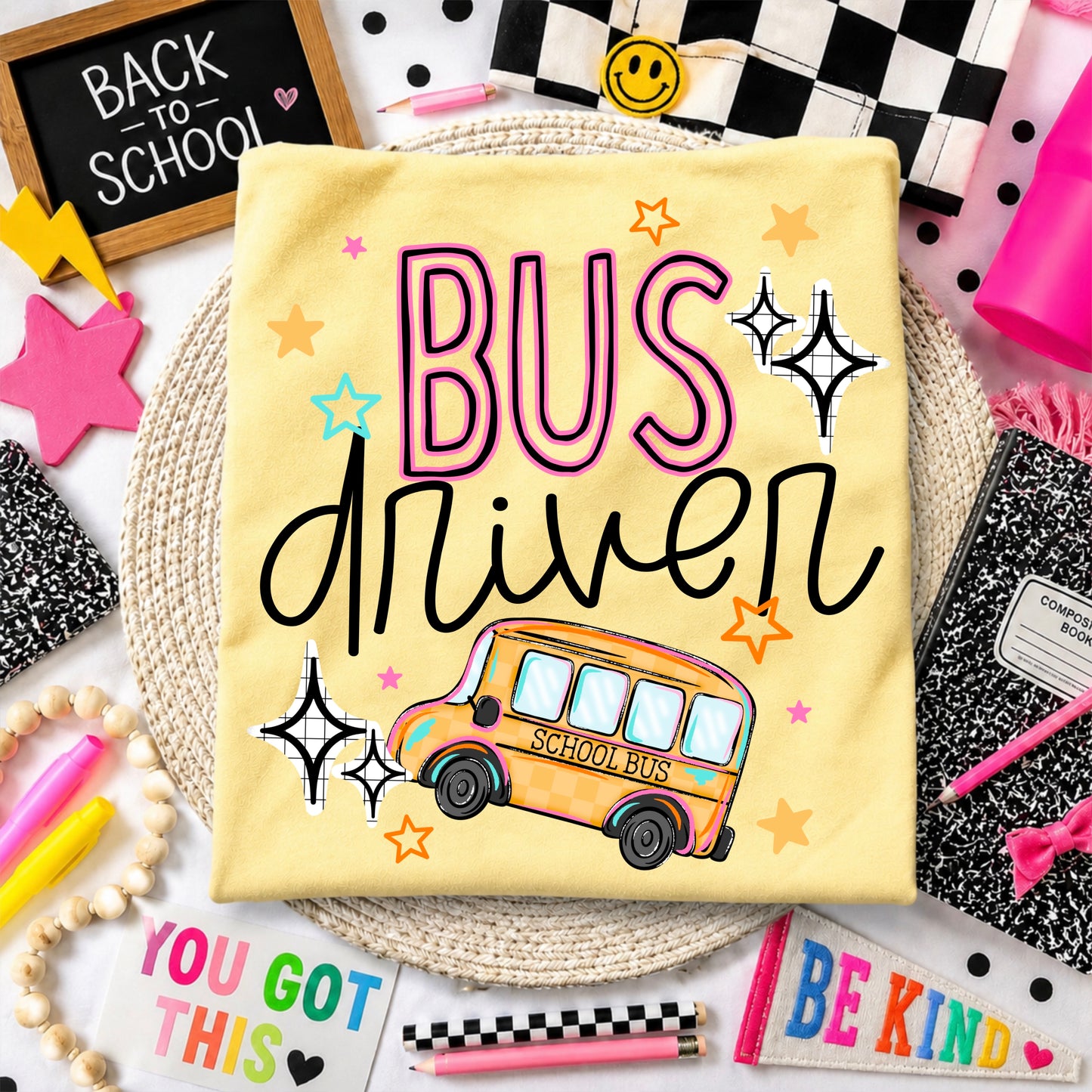 Bus Driver Colorful-Ready to Press Transfer