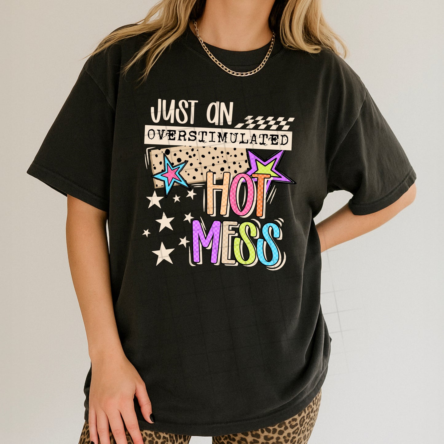Overstimulated hot mess cream-Ready to Press Transfer