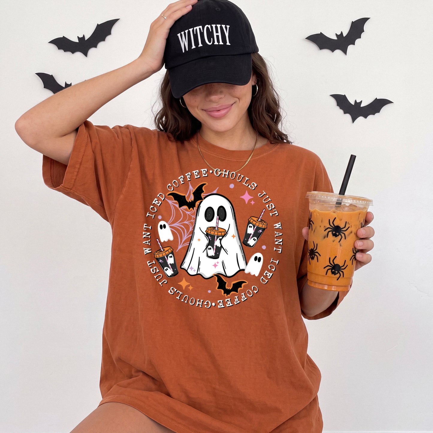 Ghouls Just Want Iced Coffee Circle-Ready to Press Transfer