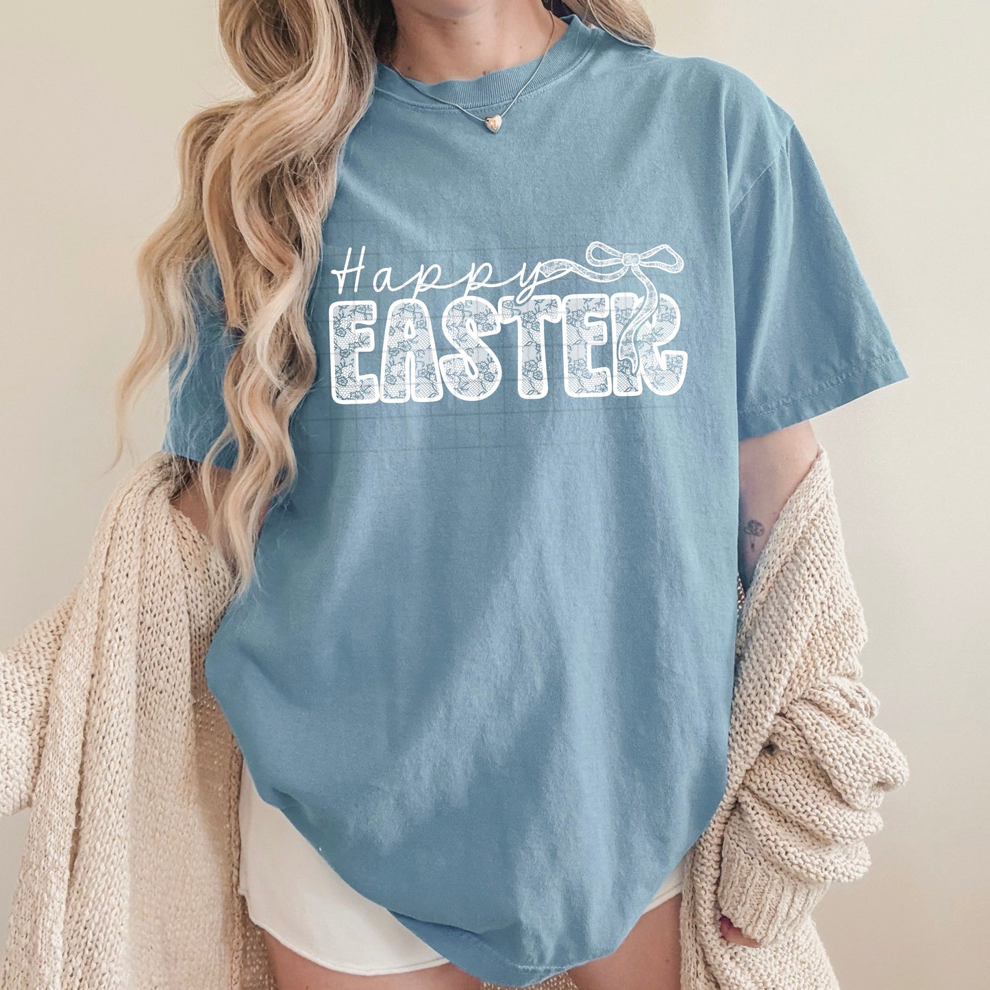 Happy Easter white lace-Ready to Press Transfer