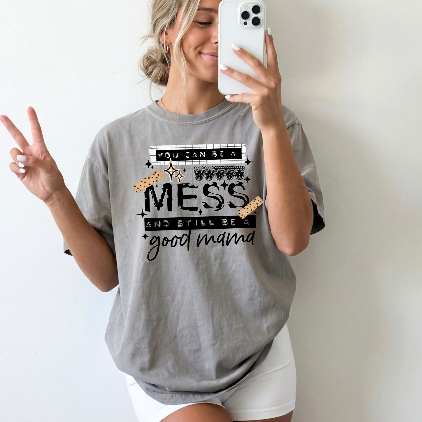 Hot Mess Good Mama black-Ready to Press Transfer