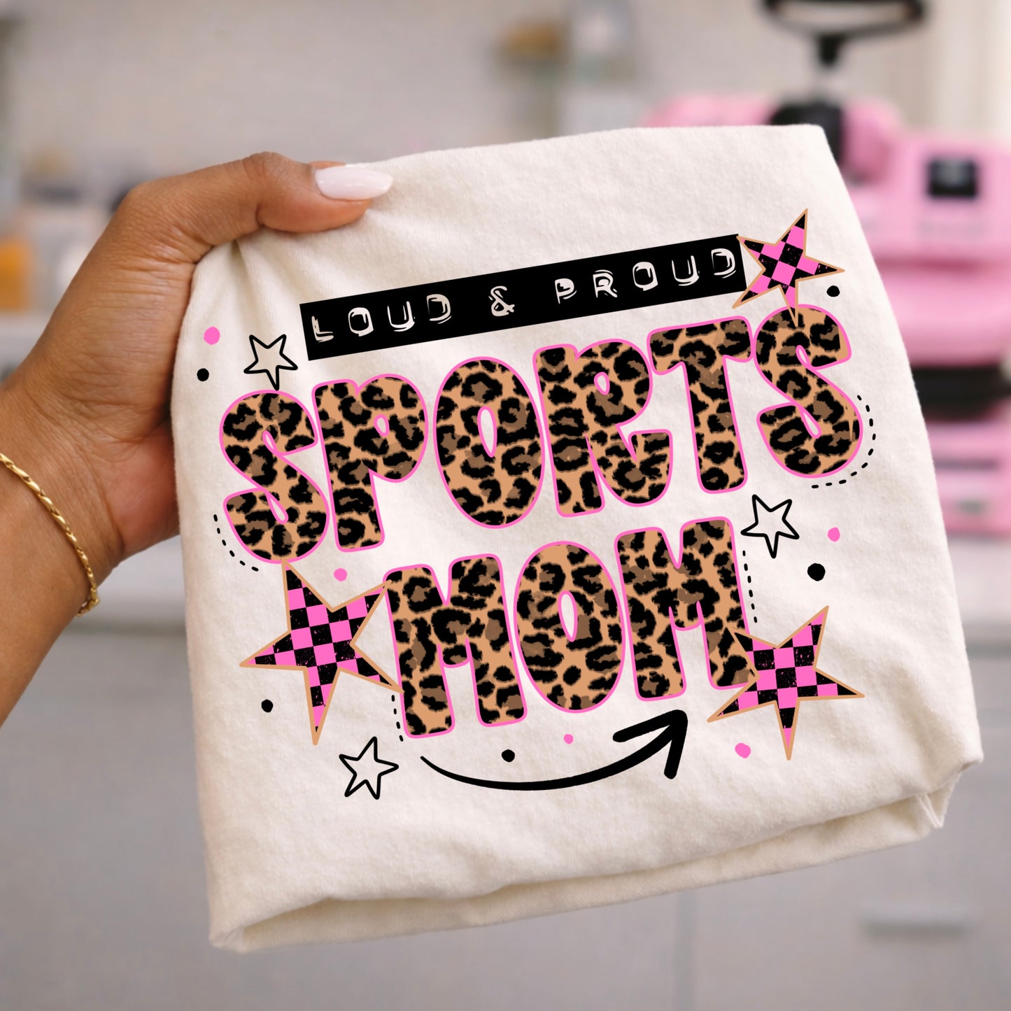 Sports Mom Leopard-Ready to Press Transfer