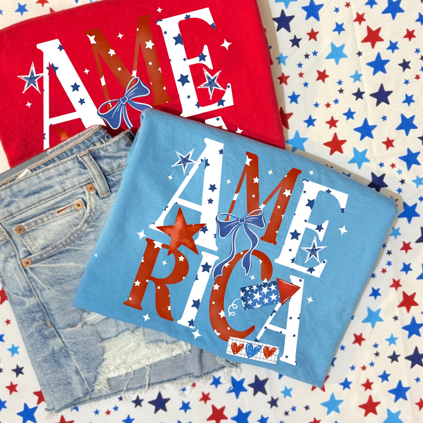 America Red Letters-Ready to Press Transfer