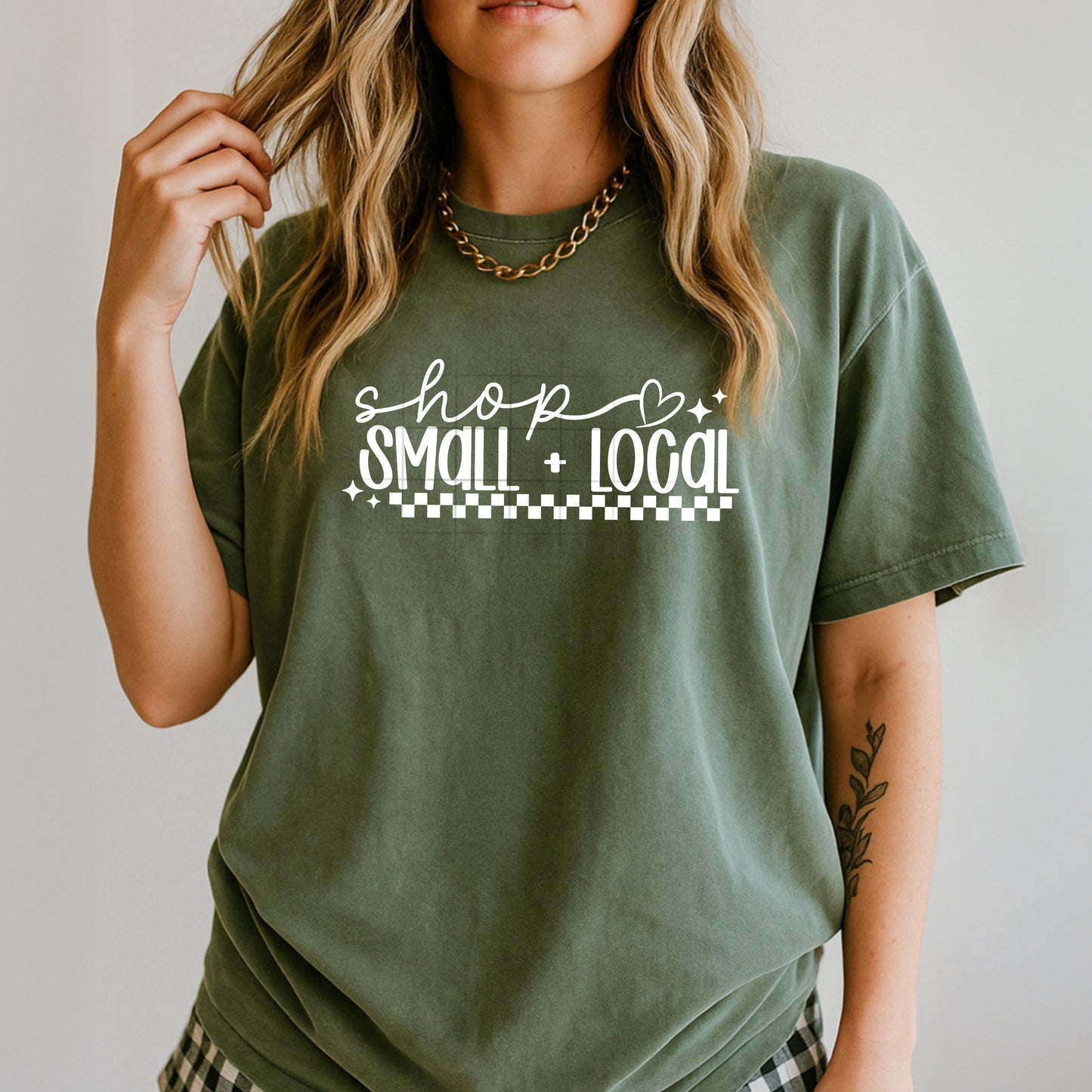 Shop Small and Local Single Color White-Ready to Press Transfer