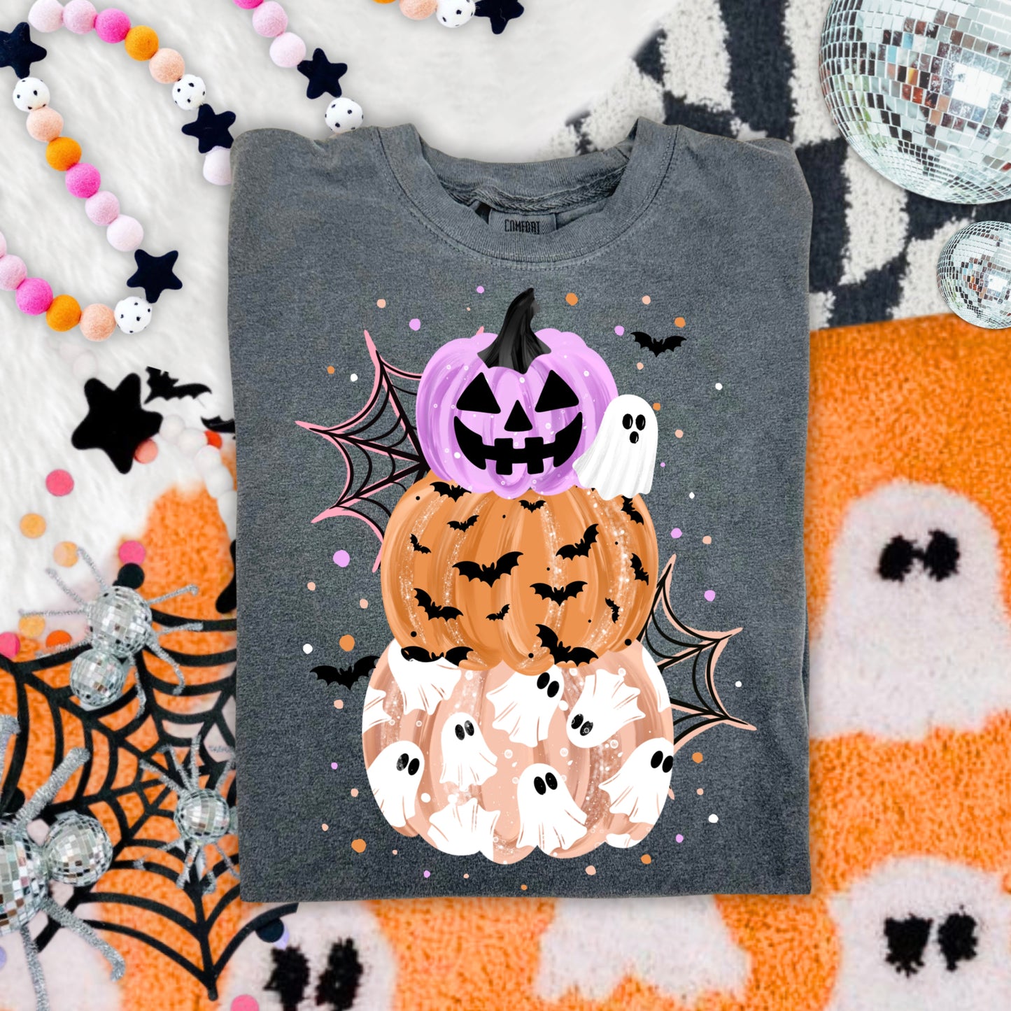 Spooky Stacked Pumpkins-Ready to Press Transfer