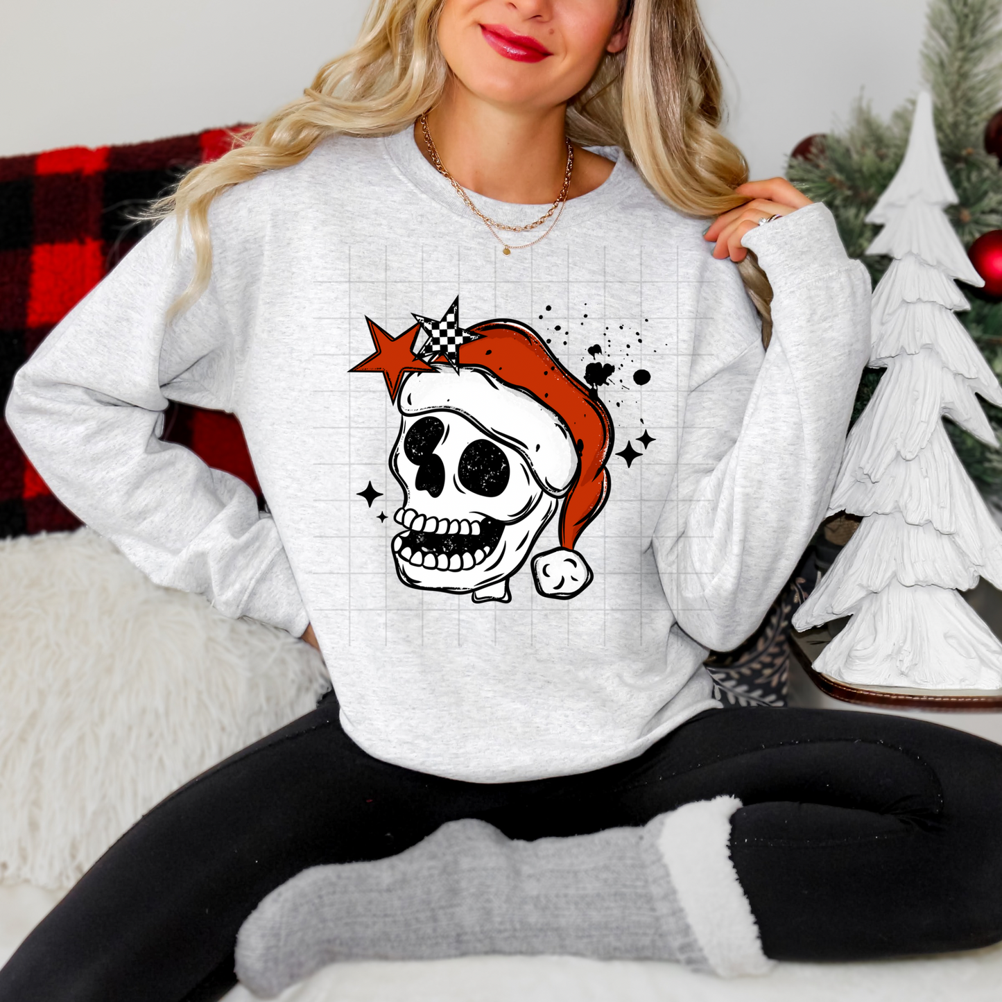Merry Christmas Skellie Black-Ready to Press Transfer