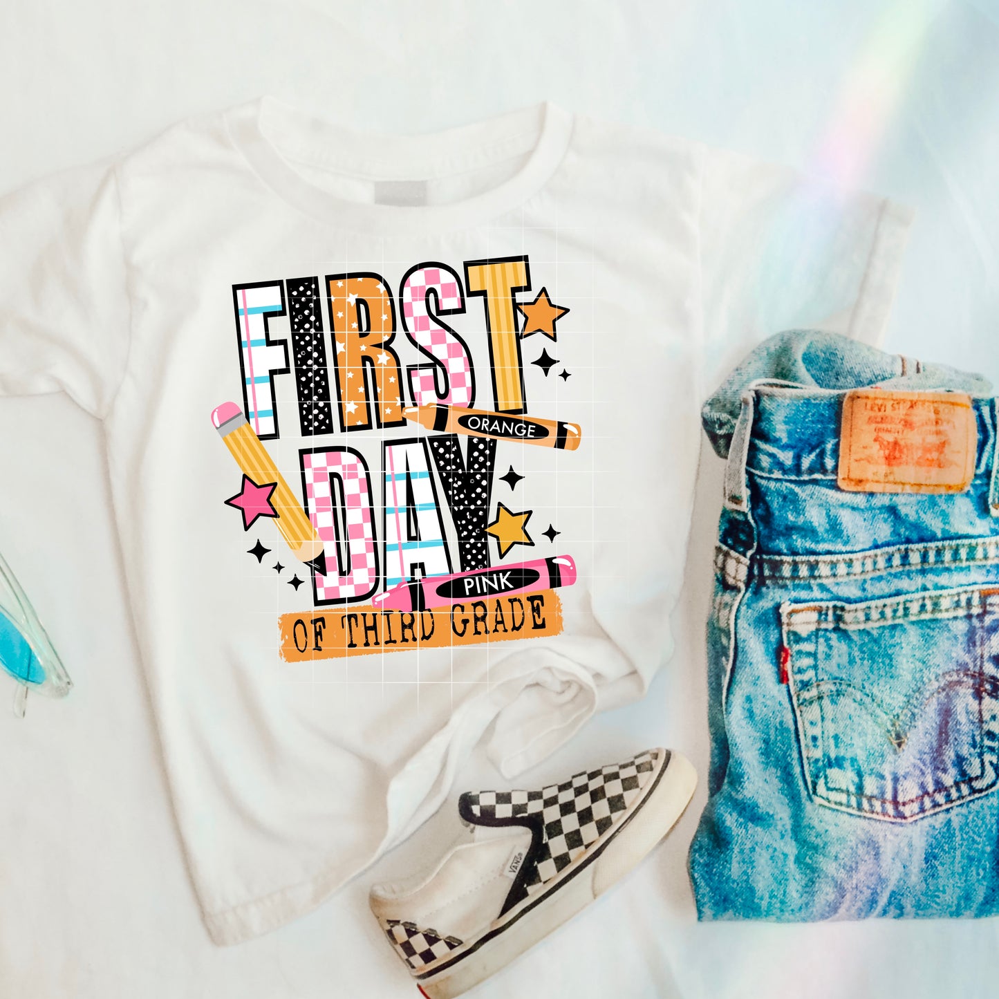 3Rd Grade First Day Pink-Ready to Press Transfer